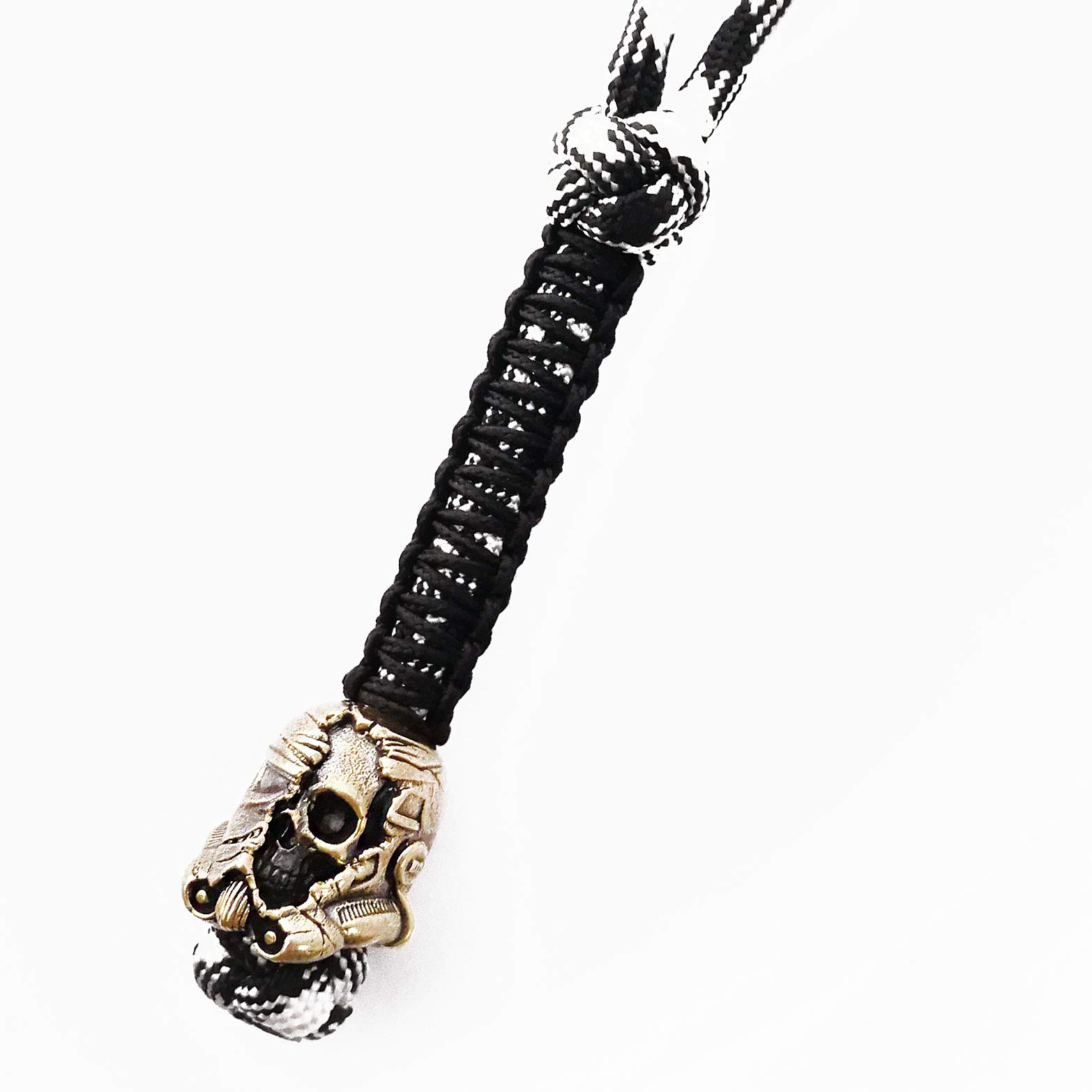 Premium Paracord Knife Lanyard with Hand-Cast Metal Beads - Tactical EDC Keychain Accessory for Outdoor Survival, Camping & Everyday Carry (1Pcs/Lot)