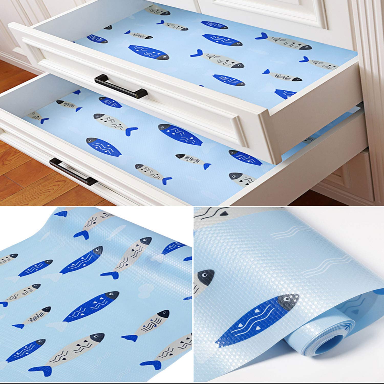 SQINAA Washable Non-Slip Shelf Liner - Waterproof & Durable Drawer Liners for Kitchen Cabinets, Bathroom, Desks & Shelves (60x500cm) - Perfect for Organizing, Protecting Surfaces & Home Decor