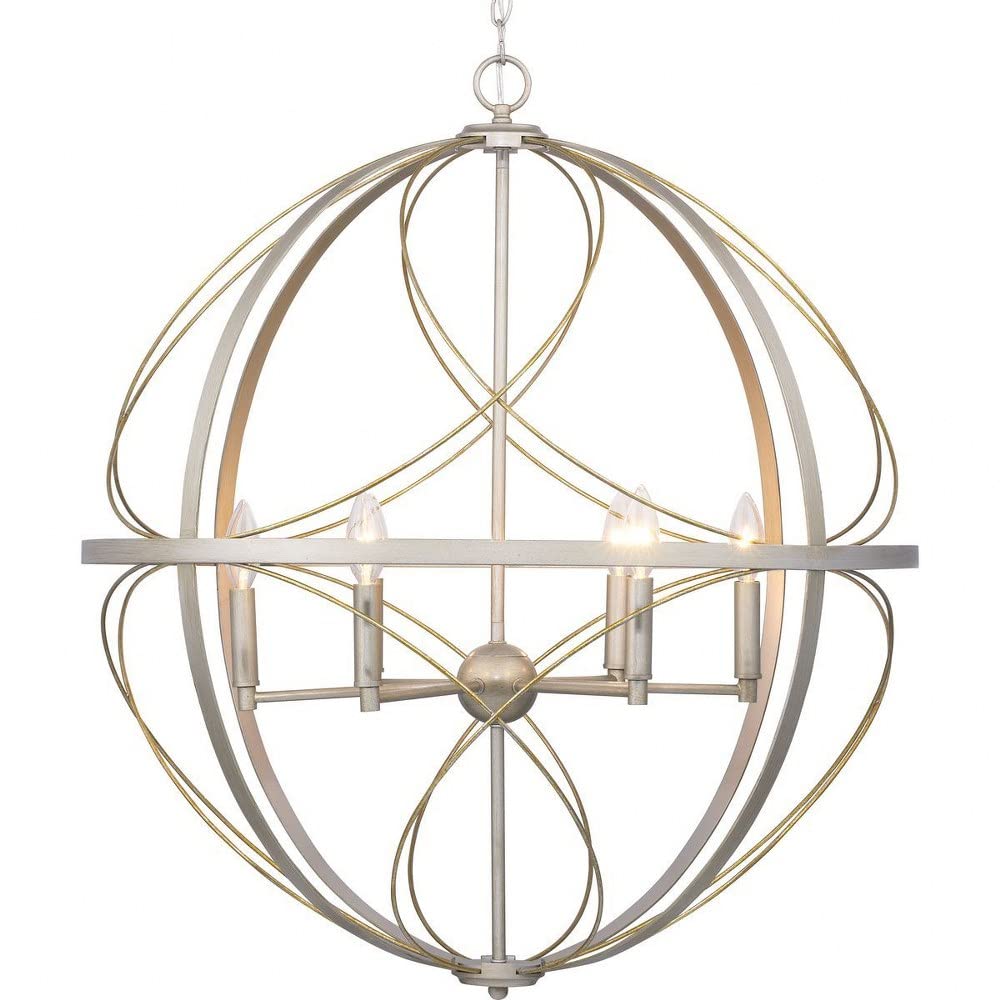 Brandywine Collection 6-Light Farmhouse Sphere Pendant Light in Silver Ridge - Perfect for Kitchen Island, Dining Room, and Entryway Lighting