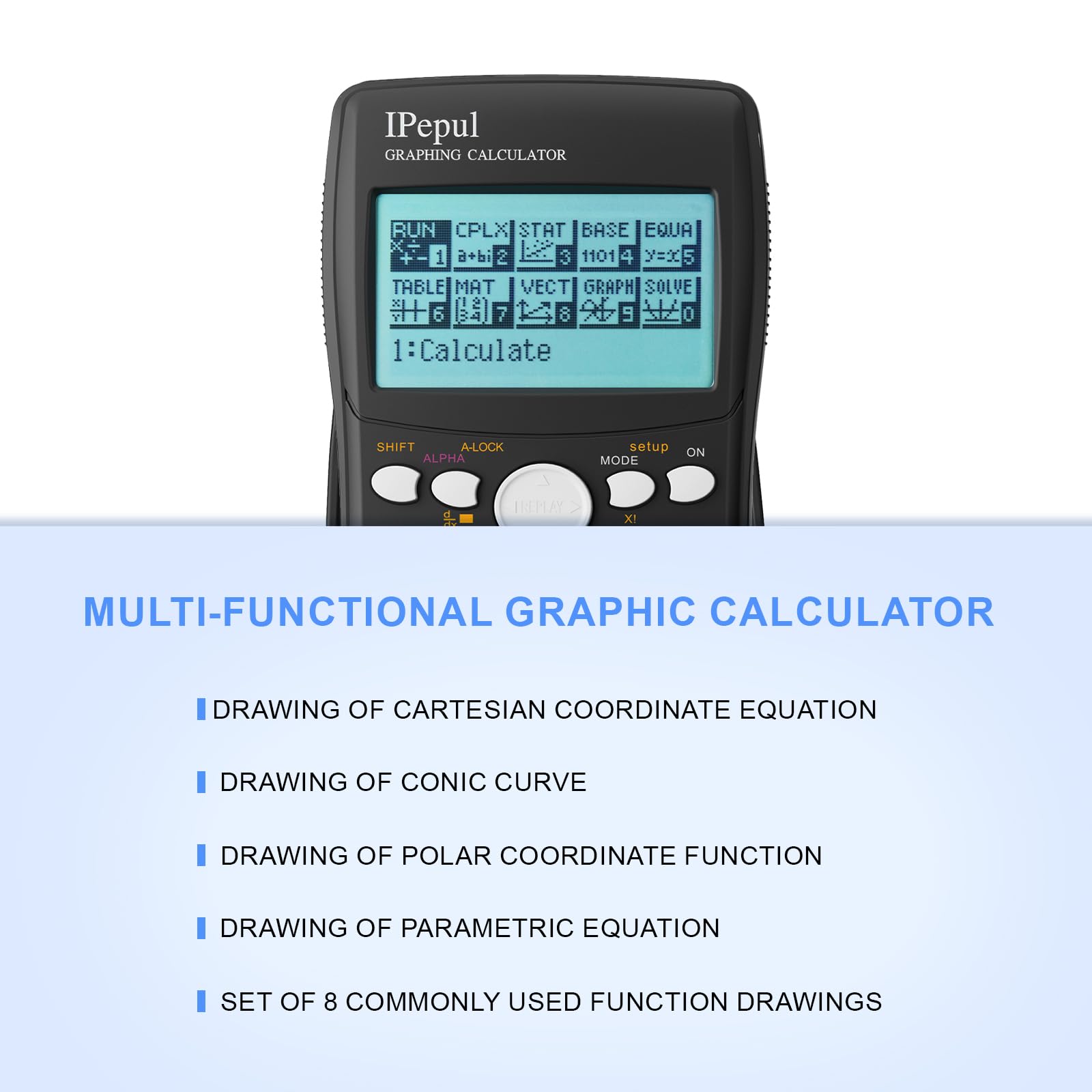 IPepul Scientific Graphing Calculator - 10 Modes & 4 Graphing Functions, Desktop Math Calculator for College Students & High School Teachers - Perfect for Algebra, Calculus, Statistics & Engineering Classes (Black)
