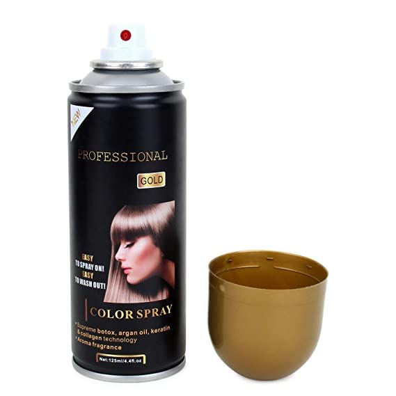 Huda Professional Golden Hair Spray with Botox, Argan Oil, Keratin & Collagen - 125ml Hair Shine & Repair Treatment for Smooth & Fragrant Hair - Perfect for Styling, Frizz Control & Daily Hair Care