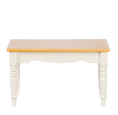 Miniature White Oak Kitchen Table for Dollhouse - Handcrafted by Town Square Miniatures - Perfect for Dollhouse Decor, DIY Projects & Miniature Collectors