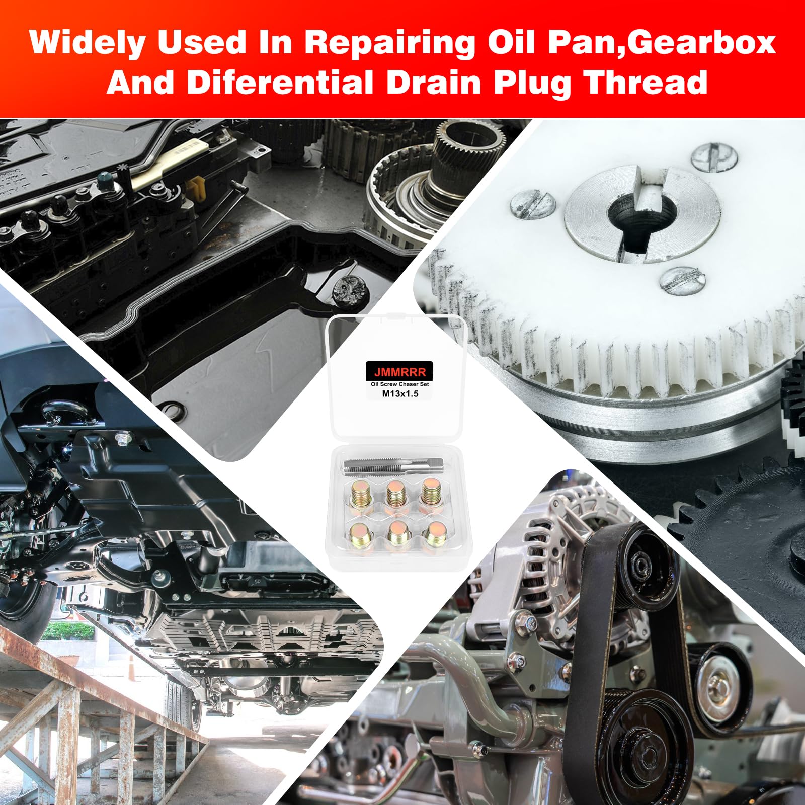 M13 x 1.5MM Oil Drain Plug Thread Repair Kit - Oil Pan Screw Rethreading Tool Set for Automotive Maintenance & Engine Repair (Ideal for DIY Mechanics & Professional Garage Use)