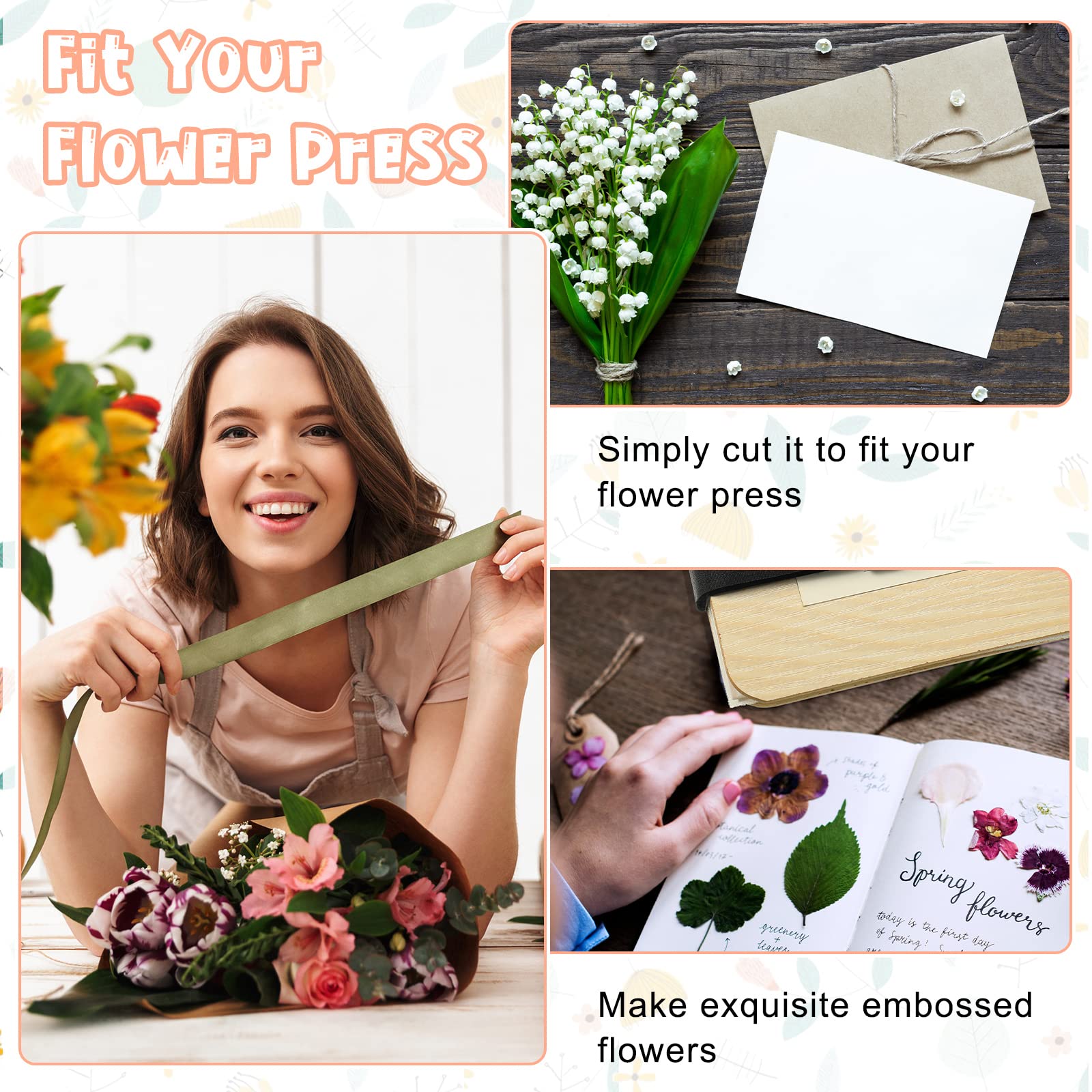 30 Pcs A4 Flower Press Paper - Large 11.81 x 7.87 Inch Highly Absorbent Blotting Paper for Flower Pressing, Art Crafts, Scrapbooking | Reusable & Eco-Friendly | Perfect for DIY Projects, Botanical Art, and Nature Preservation