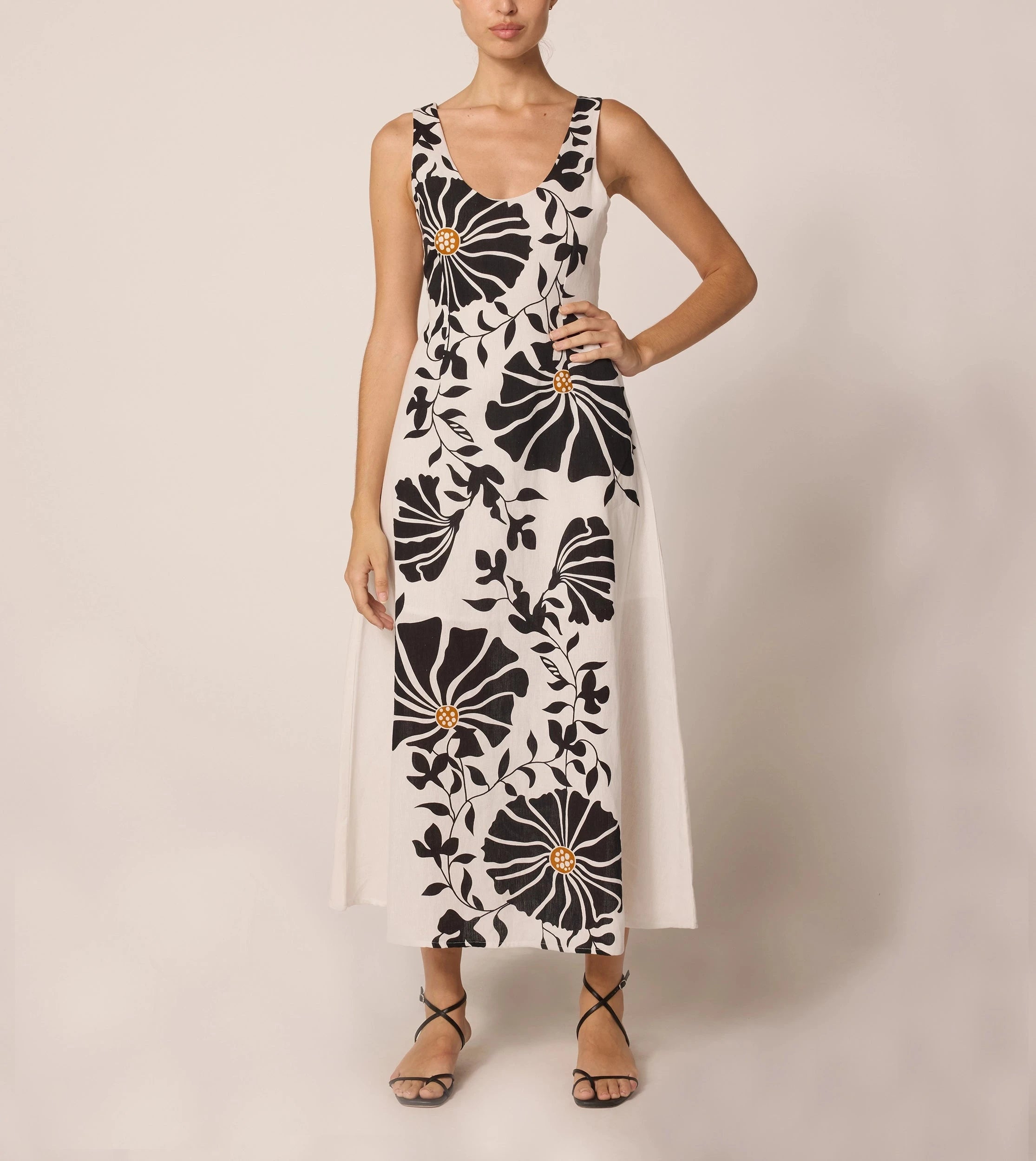 Rosalinda Women's Ankle-Length Dress | Elegant Floral Print Summer Maxi Dress for Casual & Beach Wear | Perfect for Vacations, Parties & Date Nights