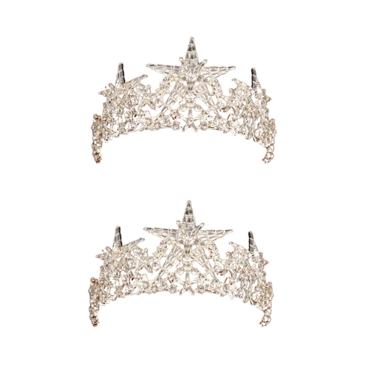 Beavorty 2pcs Crystal Headpiece Bandana Headband - Rhinestone Headwear for Women, Bridal Tiara & Wedding Hair Accessories - Perfect for Brides, Prom, Parties & Special Occasions