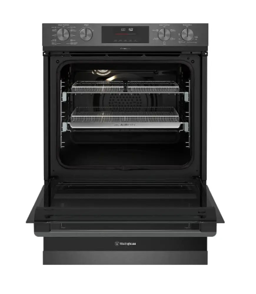 Westinghouse WVEP6727DD 60cm 10-in-1 Multi Function Pyrolytic Oven with Dual Air Fryer - Dark Stainless Steel - Perfect for Baking, Roasting & Air Frying in Modern Kitchens