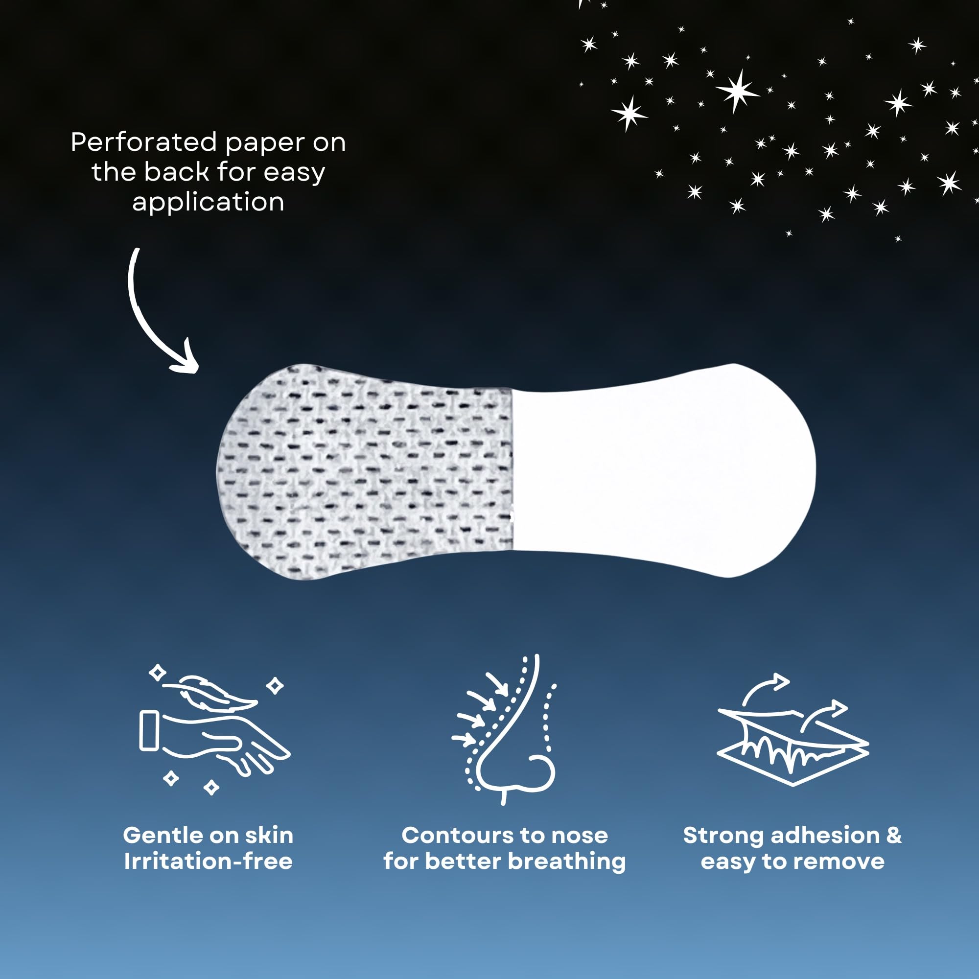 Inhale Extra Strength Nasal Strips for Sleeping - Anti Snoring Solution & Nasal Congestion Relief - Universal Fit for Sensitive Skin (Black) - Ideal for Nighttime Breathing and Sleep Apnea Relief