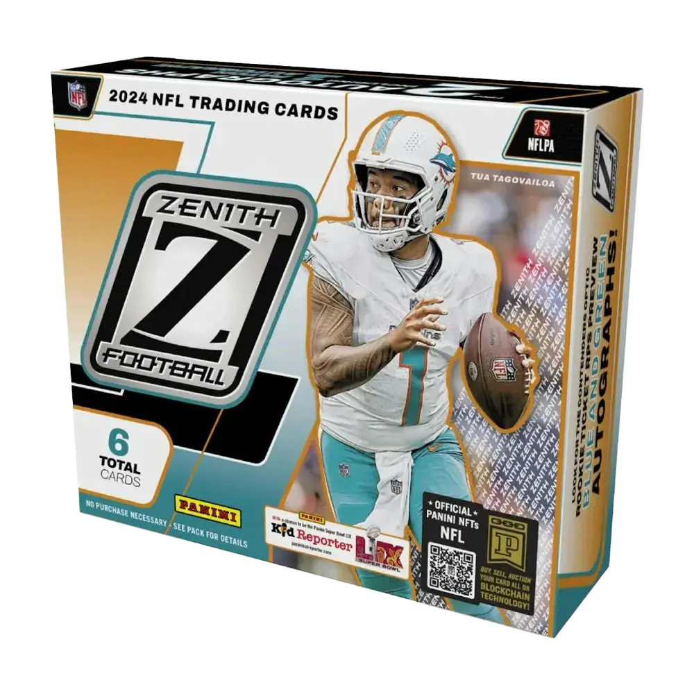 2024 Panini Zenith Football Hobby Box - 24 Packs with Exclusive Rookie Cards & Memorabilia for NFL Collectors & Fantasy Football Fans - Perfect for Trading, Collecting & Displaying