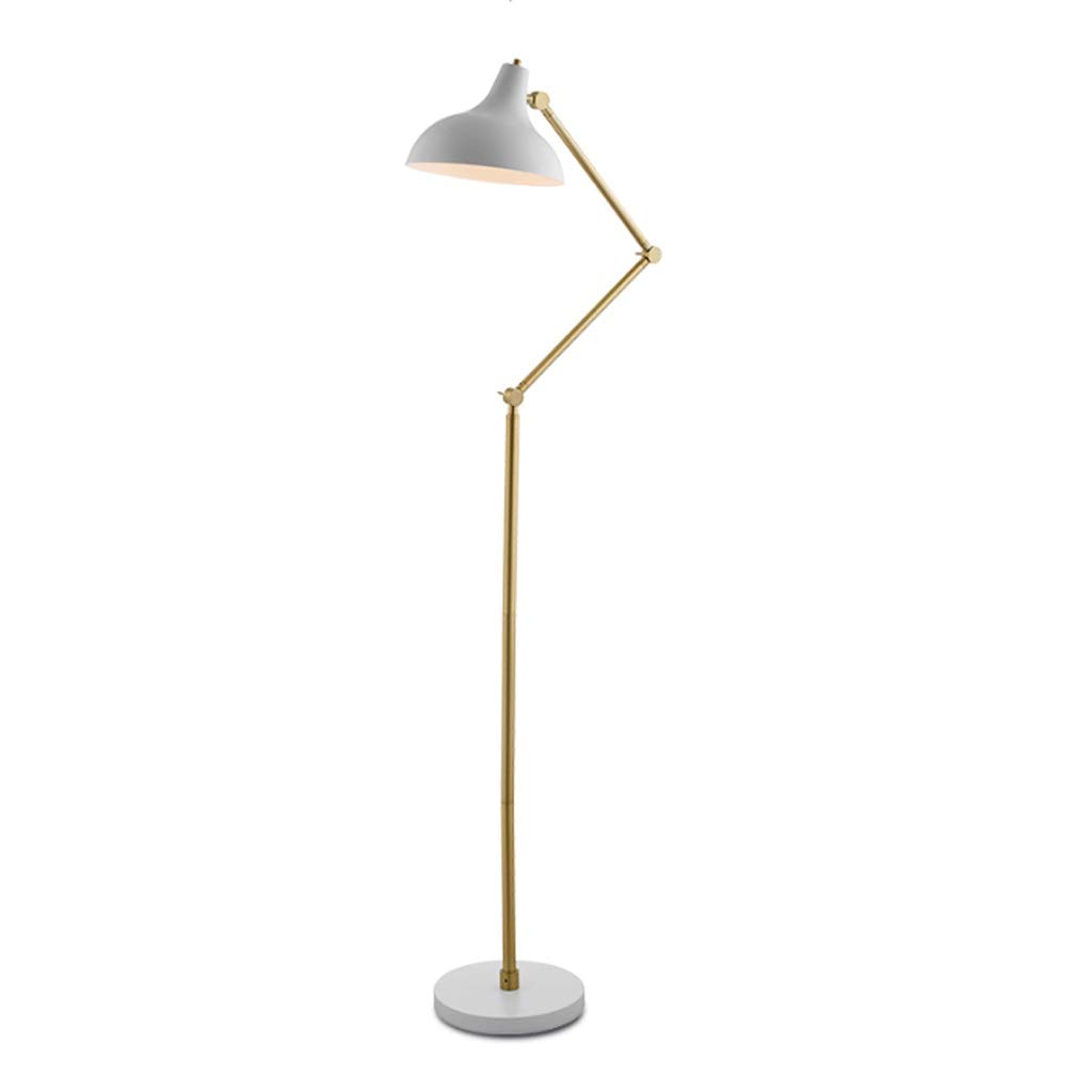Modern LED Arc Floor Lamp - Contemporary Standing Light for Living Room & Bedroom, Tall Gold Pole Accent Lighting, Ideal for Reading & Relaxation (White)