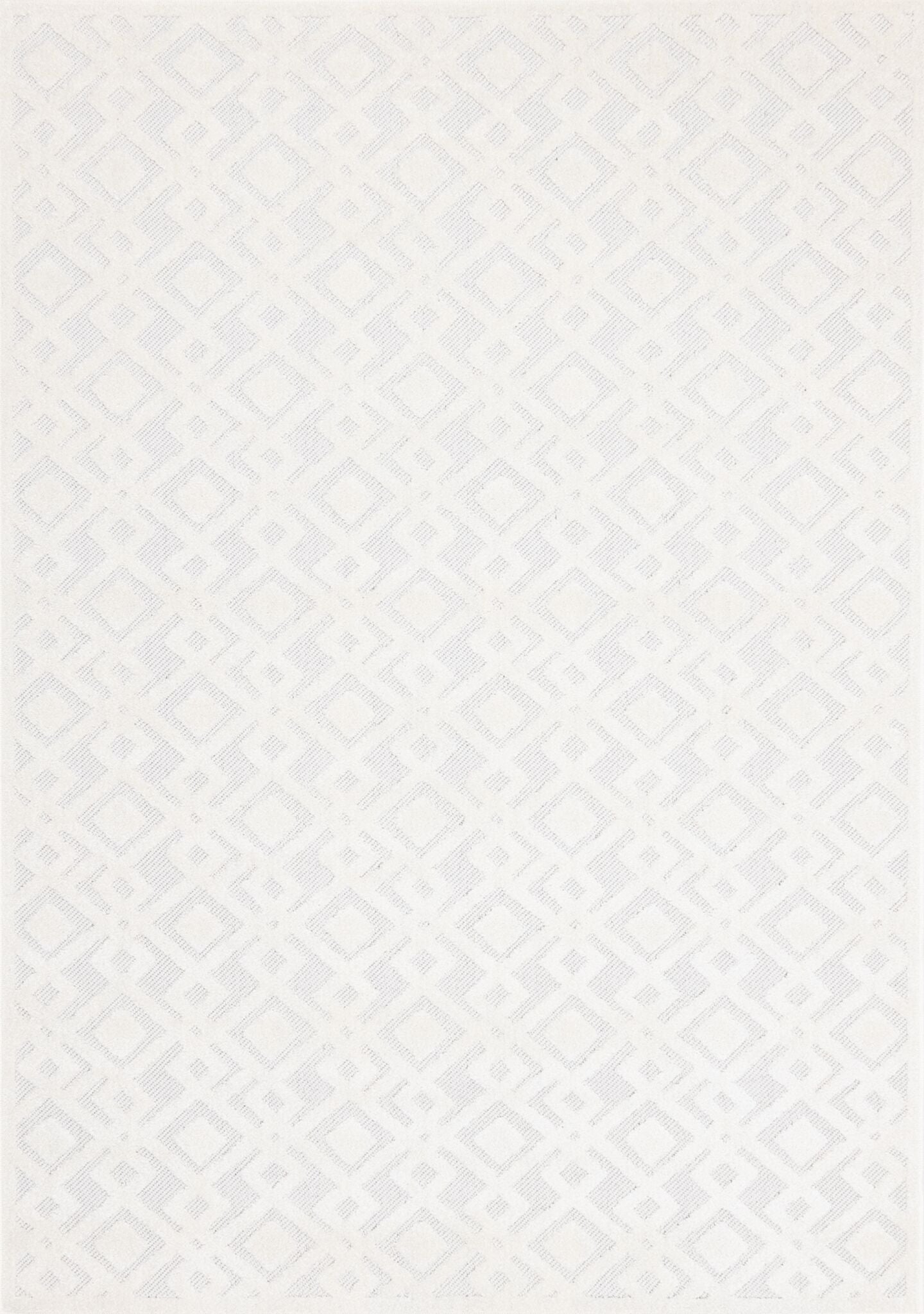 Arctic Echo 6'7 x 9'6 Diamond Area Rug - Soft Plush White Modern Rug for Living Room, Bedroom & Office - Stain Resistant & Easy to Clean