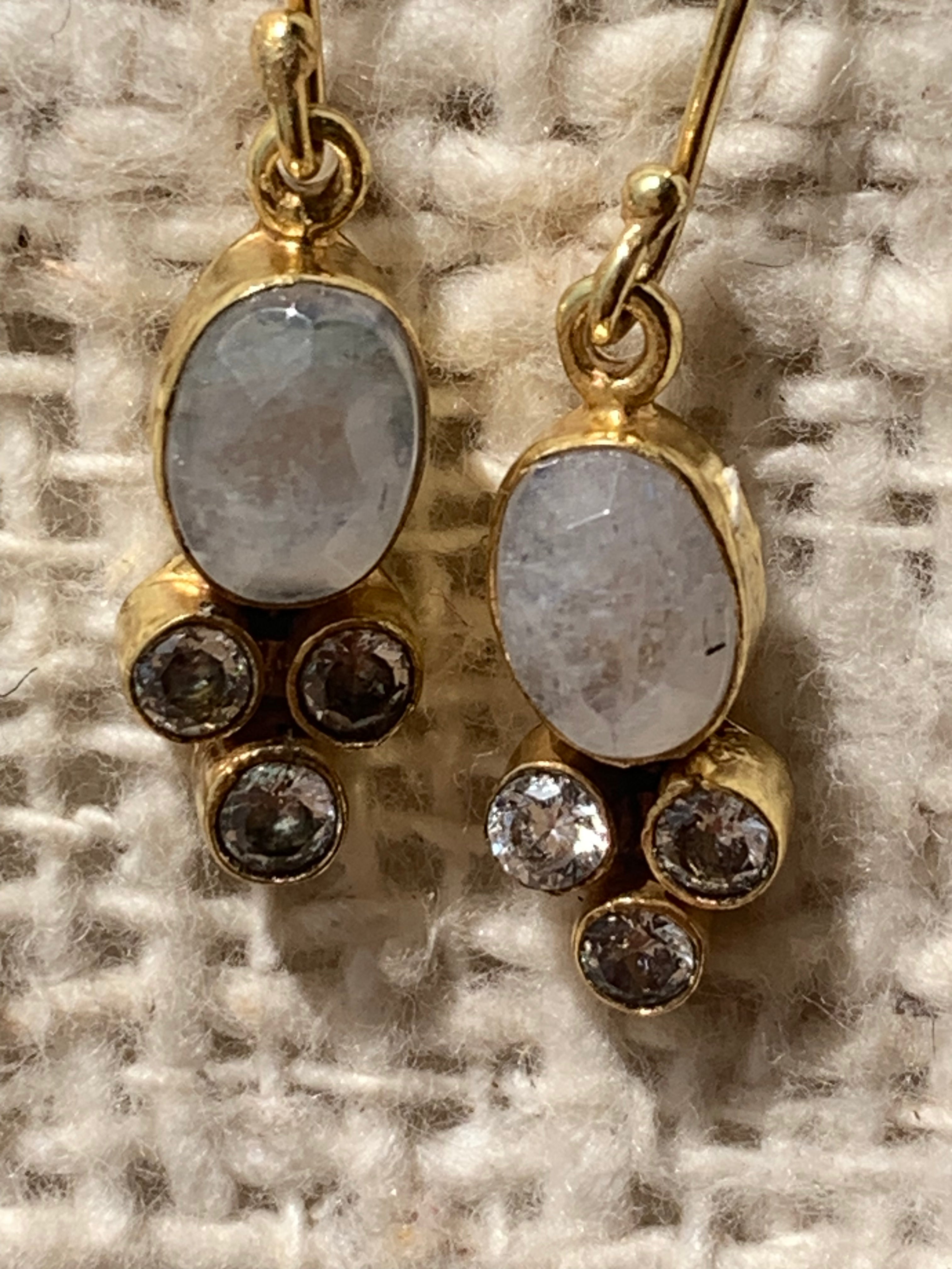 Moonstone Gemstone Designer Earrings - Elegant Truth Eye Jewelry for Women | Perfect for Weddings, Parties & Special Occasions