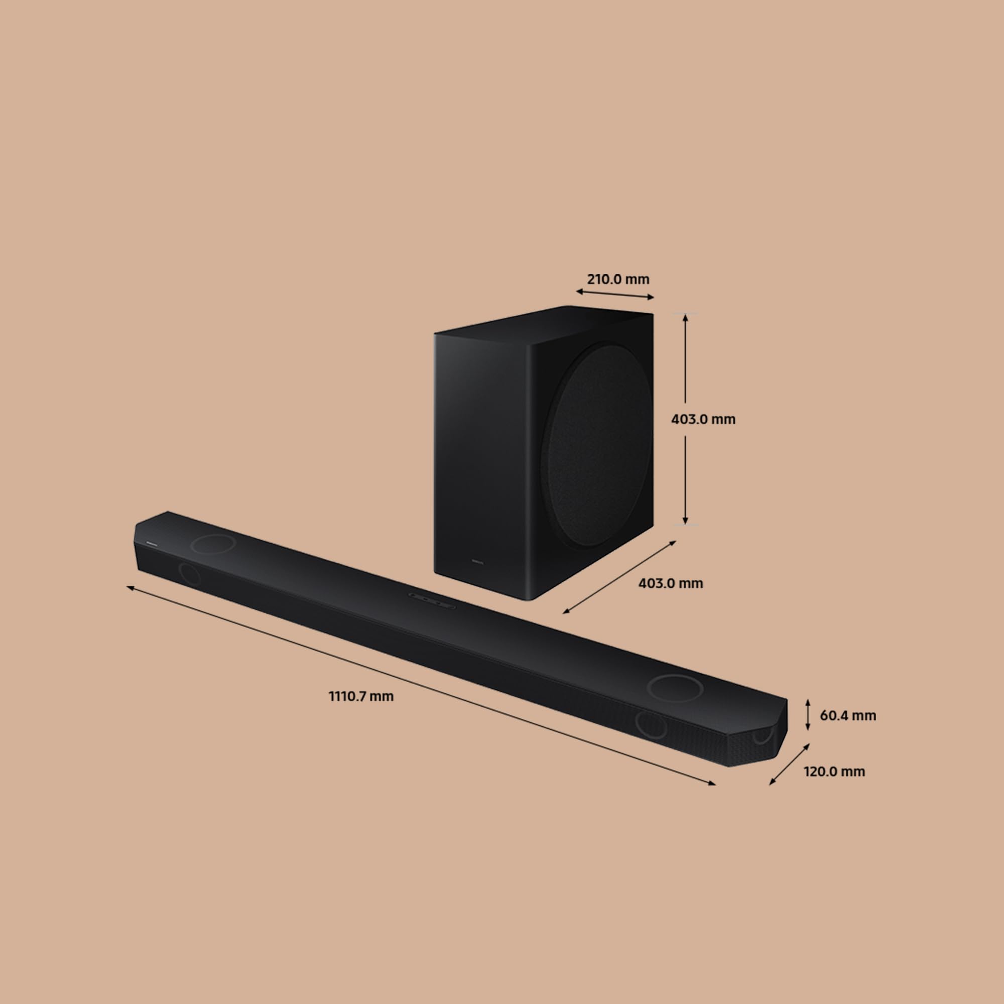 Samsung HW-Q800D/ZF 3.1.2ch Soundbar with Dolby Atmos & DTS:X - Wireless Subwoofer, Alexa Built-in for Home Theater & Gaming Audio Enhancement