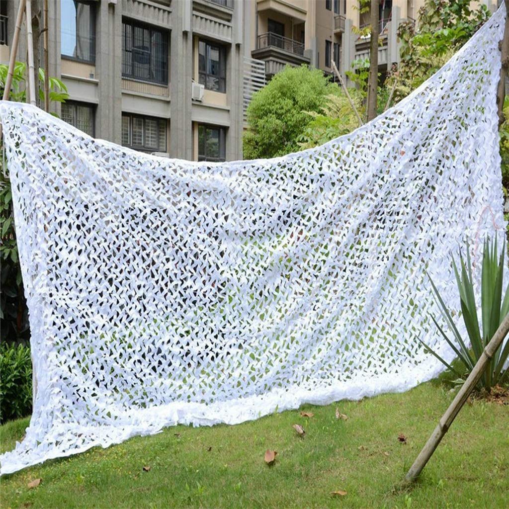 Military Camouflage Netting - Heavy Duty Oxford Polyester Reinforced UV Resistant Shade White Camo Net for Sun Protection | Perfect for Camping, Hunting, Shooting Ranges & Military Themed Party Decorations | Outdoor Use, Backyard Privacy & Tactical Concealment