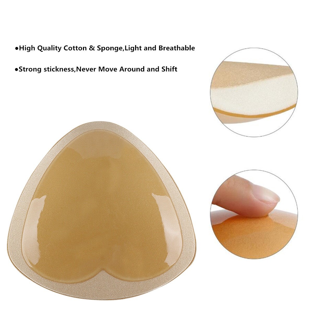 SERMICLE Self-Adhesive Bra Pads - Removable Silicone Triangle Push Up Inserts for Women | Comfortable & Reusable Breast Enhancers | Perfect for Dresses, Swimwear & Special Occasions