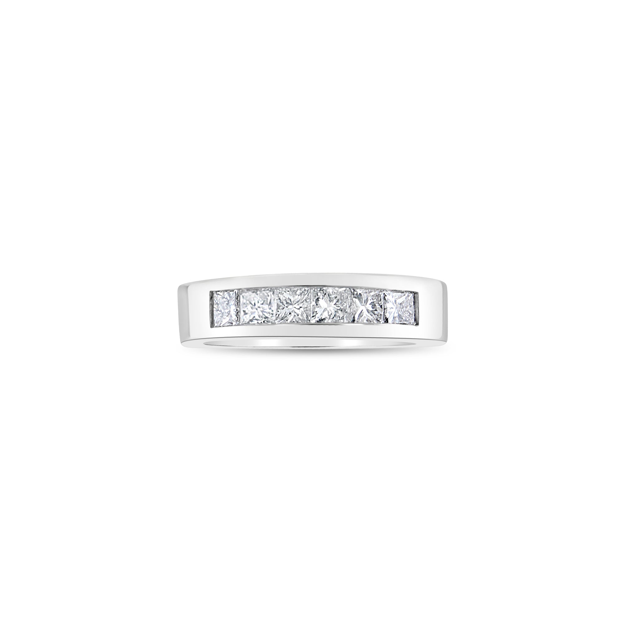 5MM Princess Cut Channel Wedding Band Ring for Women - Elegant Diamond Bridal Jewelry for Engagement, Anniversary & Special Occasions
