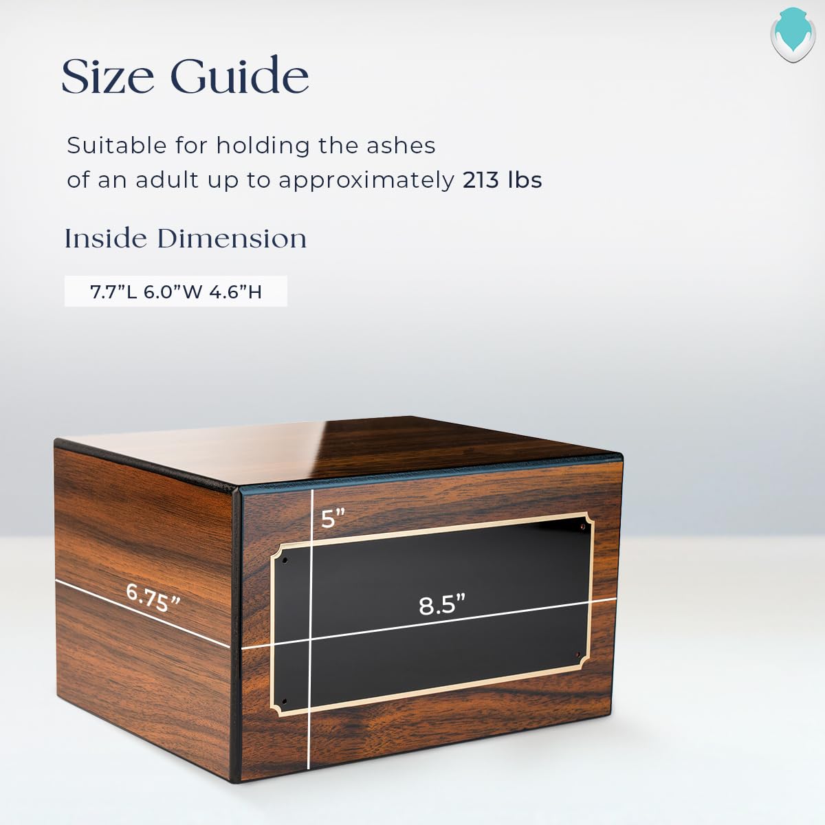 Premium Walnut Cremation Urn Box for Ashes - Handcrafted Wooden Urn with Custom Engraving for Men & Women - Holds Up to 213lbs - Perfect for Memorial Services, Home Display & Funeral Arrangements