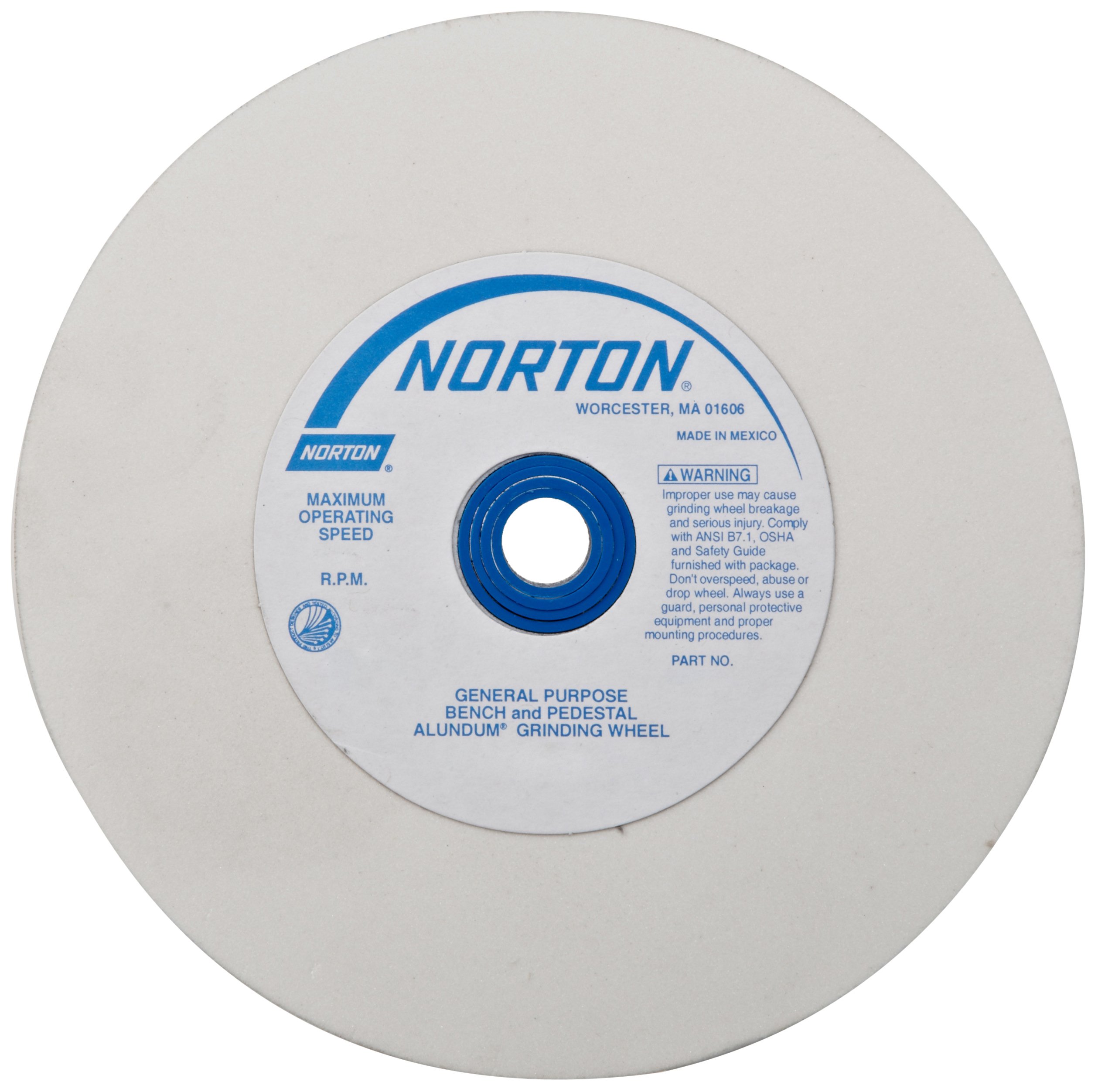 Premium Norton 6 Inch Aluminum Oxide Bench Grinder Wheel - Fine Grit for Bench & Pedestal Grinders - Durable Grinding Disc for Metal, Wood & DIY Projects - Pack of 1 - Perfect for Sharpening, Deburring & Smoothing Surfaces