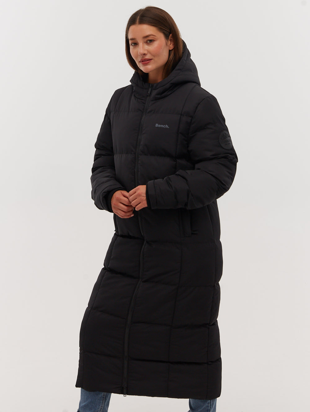 Polli Long Puffer Parka for Women - Winter Warm Hooded Down Jacket with Waterproof Shell - Perfect for Snowboarding, Skiing & Cold Weather Outdoor Activities