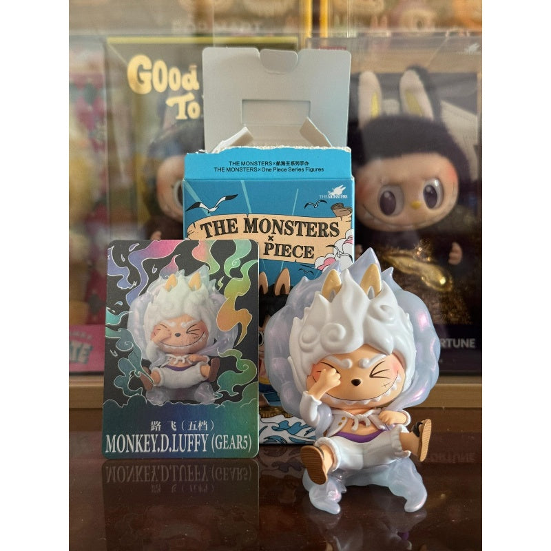 Labubu The Monsters X One Piece Series Secret MONKEY.D.LUFFY(GEAR5) 1/144 Scale Collectible Figure - Perfect for Anime Fans, Toy Collectors and One Piece Merchandise Displays