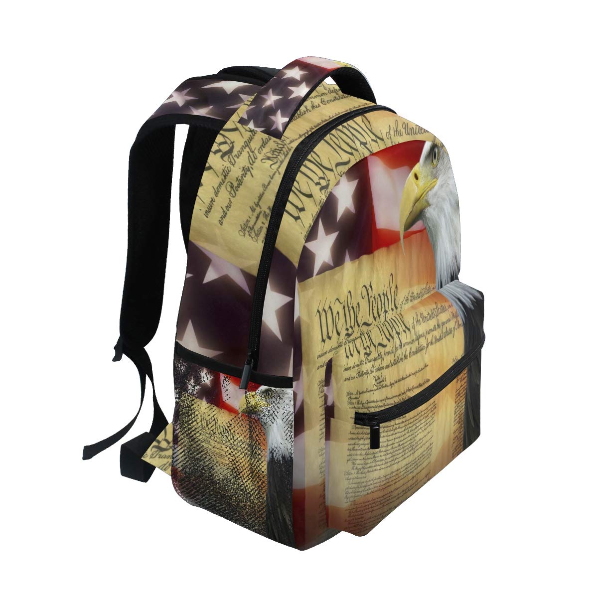 Vdsrup Patriotic Eagle Backpack - USA Flag Design Laptop Book Bag for Men & Women | Durable Lightweight Travel & Sports Daypack | Perfect for 4th of July, Independence Day, School & Outdoor Adventures