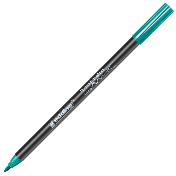 edding 4200 Porcelain Brush Pen - White Paint Marker for Ceramics, Glass & DIY Crafts - Perfect for Pottery, Mugs & Home Decor Projects