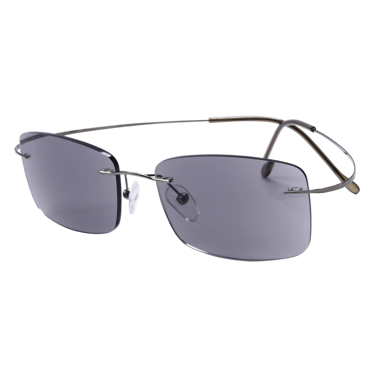 Titanium Rimless Reading Sunglasses for Men +1.75 Strength - Lightweight UV Protection Eyeglasses for Outdoor Activities, Driving & Reading in Sunshine