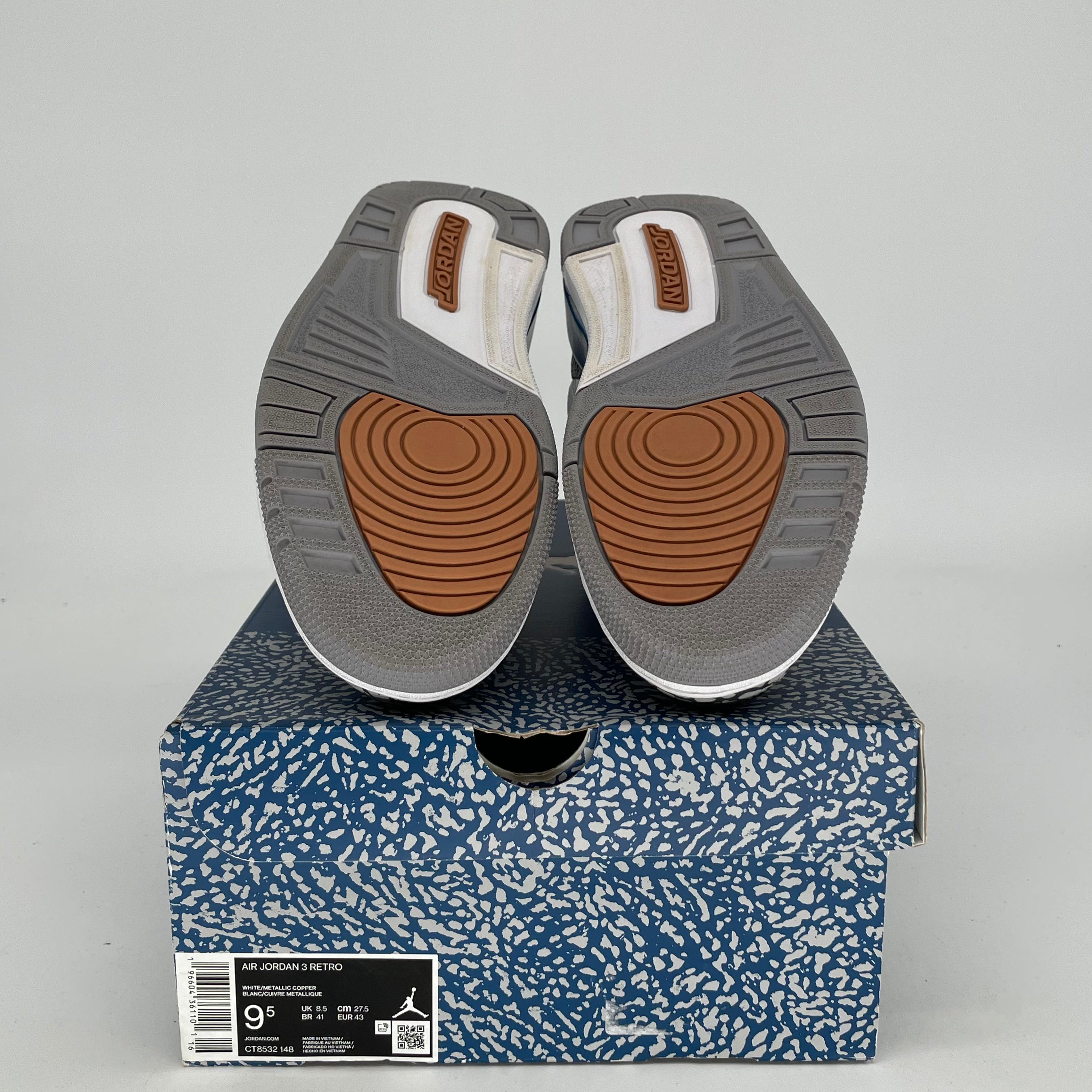AIR JORDAN 3 WIZARDS Basketball Shoes Men's Size 9.5/11W - Retro Sneakers CT8532-148 for Streetwear & Casual Wear