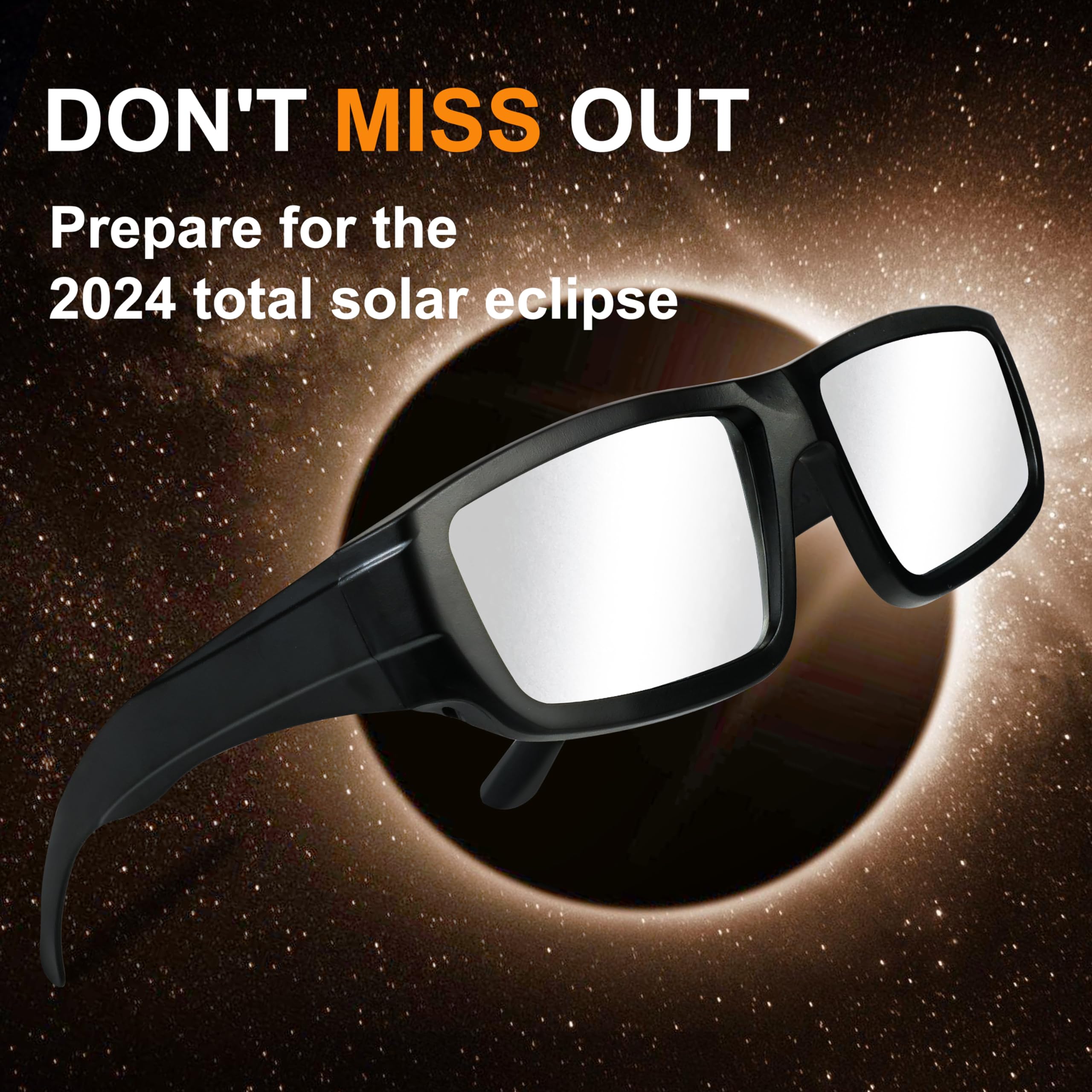 AAS Approved Solar Eclipse Glasses 2024 - ISO & CE Certified, 3 Pack for Sun Viewing - Perfect for Astronomy Events & Outdoor Activities
