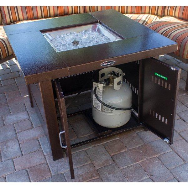Hammered Bronze Square Fire Pit - Outdoor Fire Pit for Backyard, Patio, Camping - Durable & Stylish Fire Pit for Gatherings & Relaxation