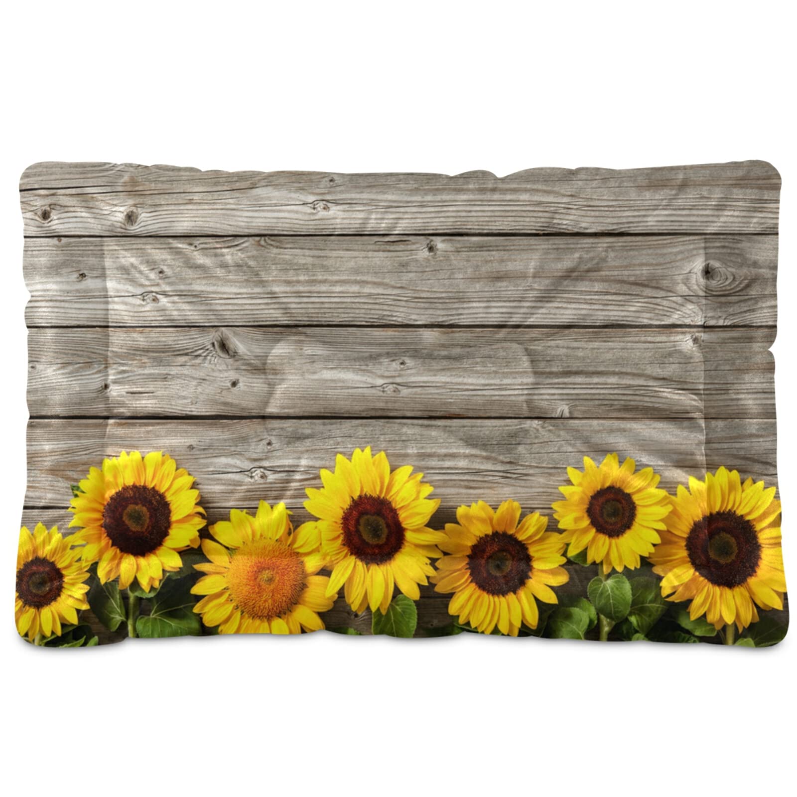 Xigua Ultra Soft Rectangle Sunflower Pet Bed for Small & Medium Dogs & Cats - Comfortable Calming Dog Bed (24x18 Inches) - Perfect for Living Room, Bedroom & Pet Crate