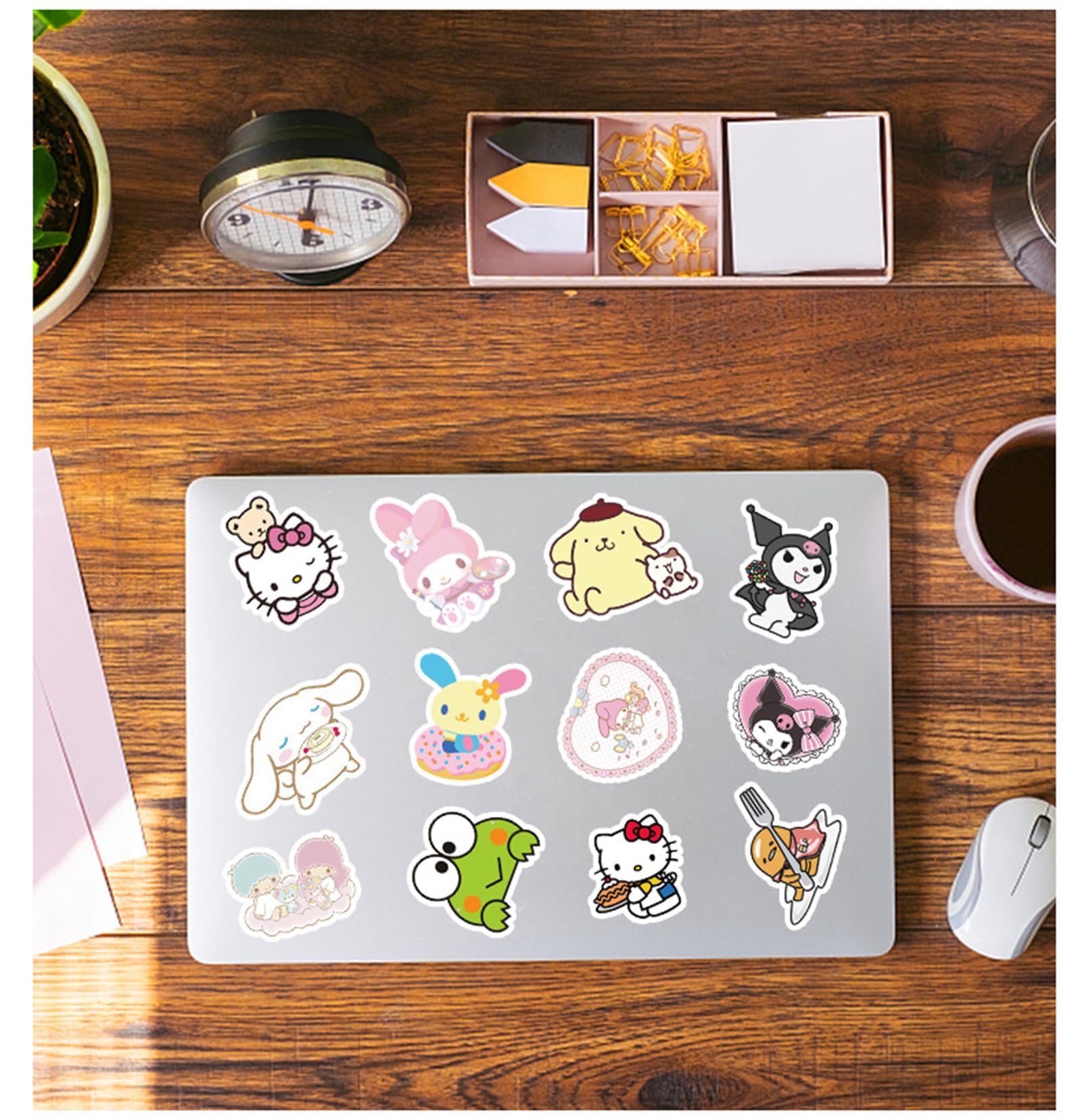 100Pcs Kawaii Cartoon Stickers for Girls - Cute Mixed Decals for Kids, Teens & Adults | Perfect for Scrapbooking, Laptop Decoration & DIY Crafts