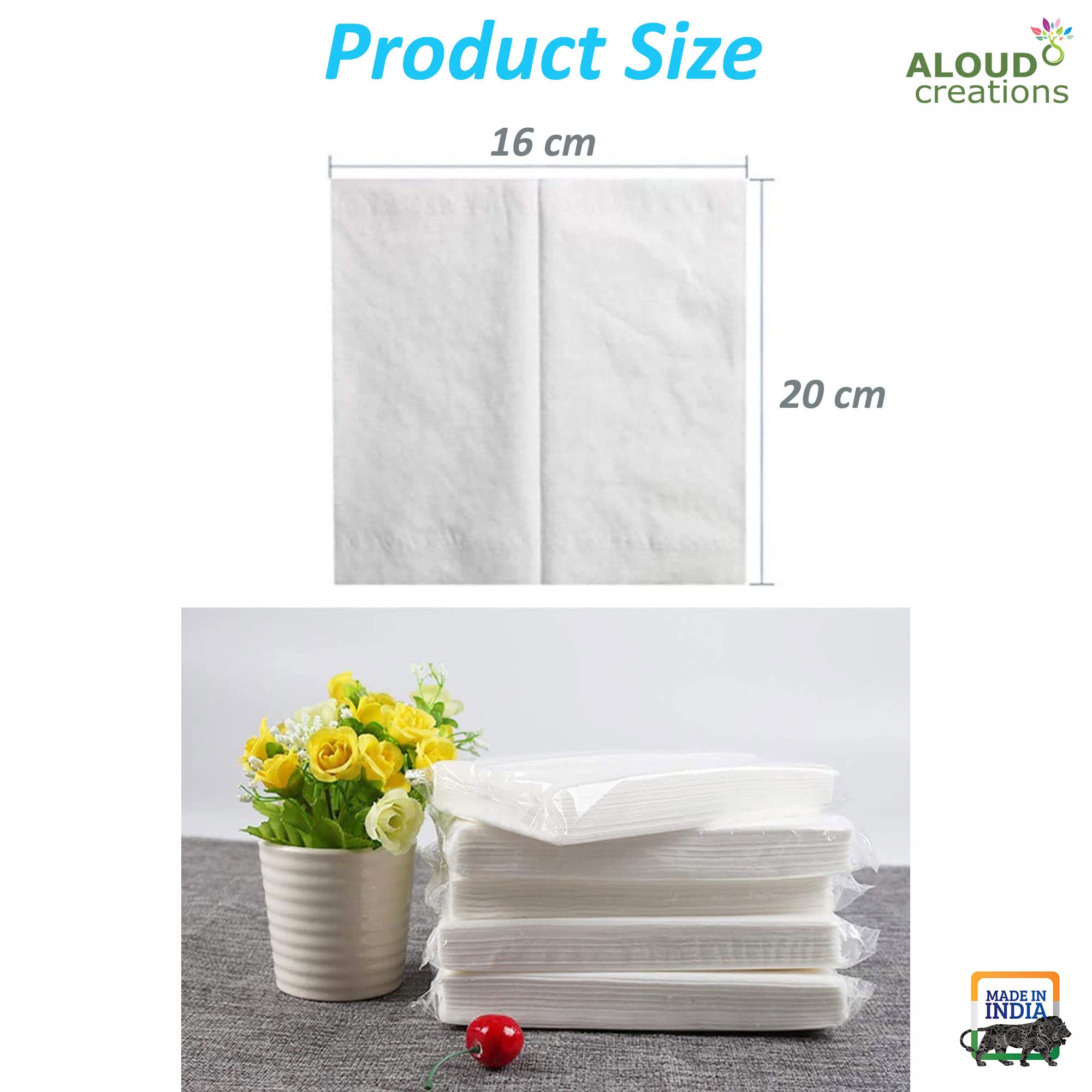 ALOUD CREATIONS Facial Tissue Refill Pack - 2-Ply Disposable Tissues for Car, Purse & Travel | 100 Pulls per Pack (4-Pack, 400 Total) | Soft & Convenient for On-the-Go Use, Office, Gym & Daily Essentials