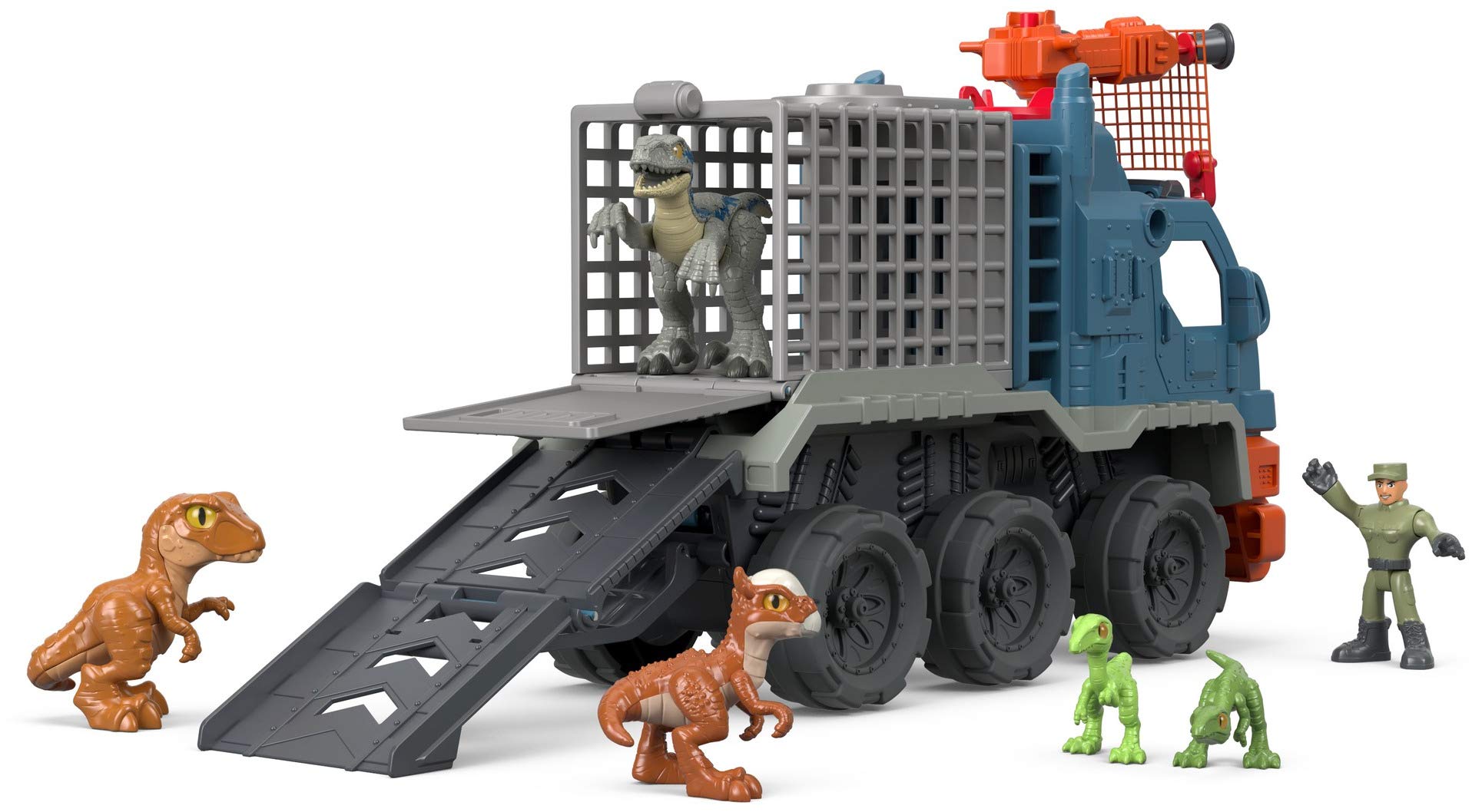 Fisher-Price Imaginext Jurassic World Dinosaur Hauler Toy Truck with 2 Action Figures - STEM Learning Dinosaur Playset for Kids Ages 3+ | Perfect for Birthday Gifts & Pretend Play Adventures