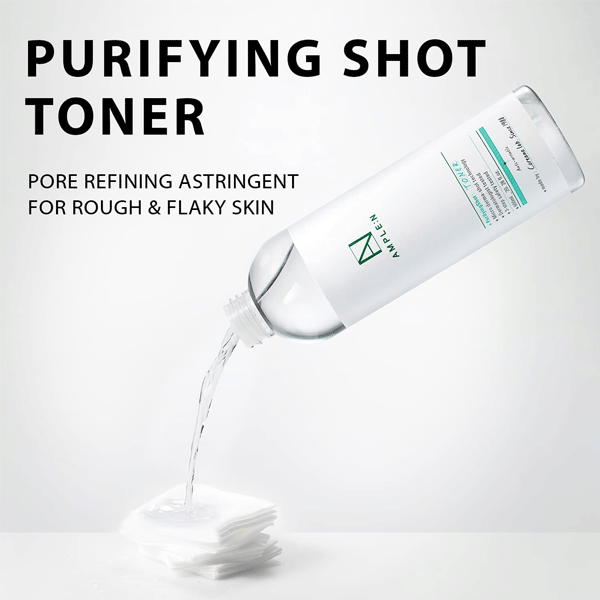 AMPLE:N Purifying Shot Toner 600ml - Hydrating Facial Mist for Glowing Skin | Korean Skincare for Dry & Sensitive Skin | Perfect for Daily Use & Travel Skincare Routine