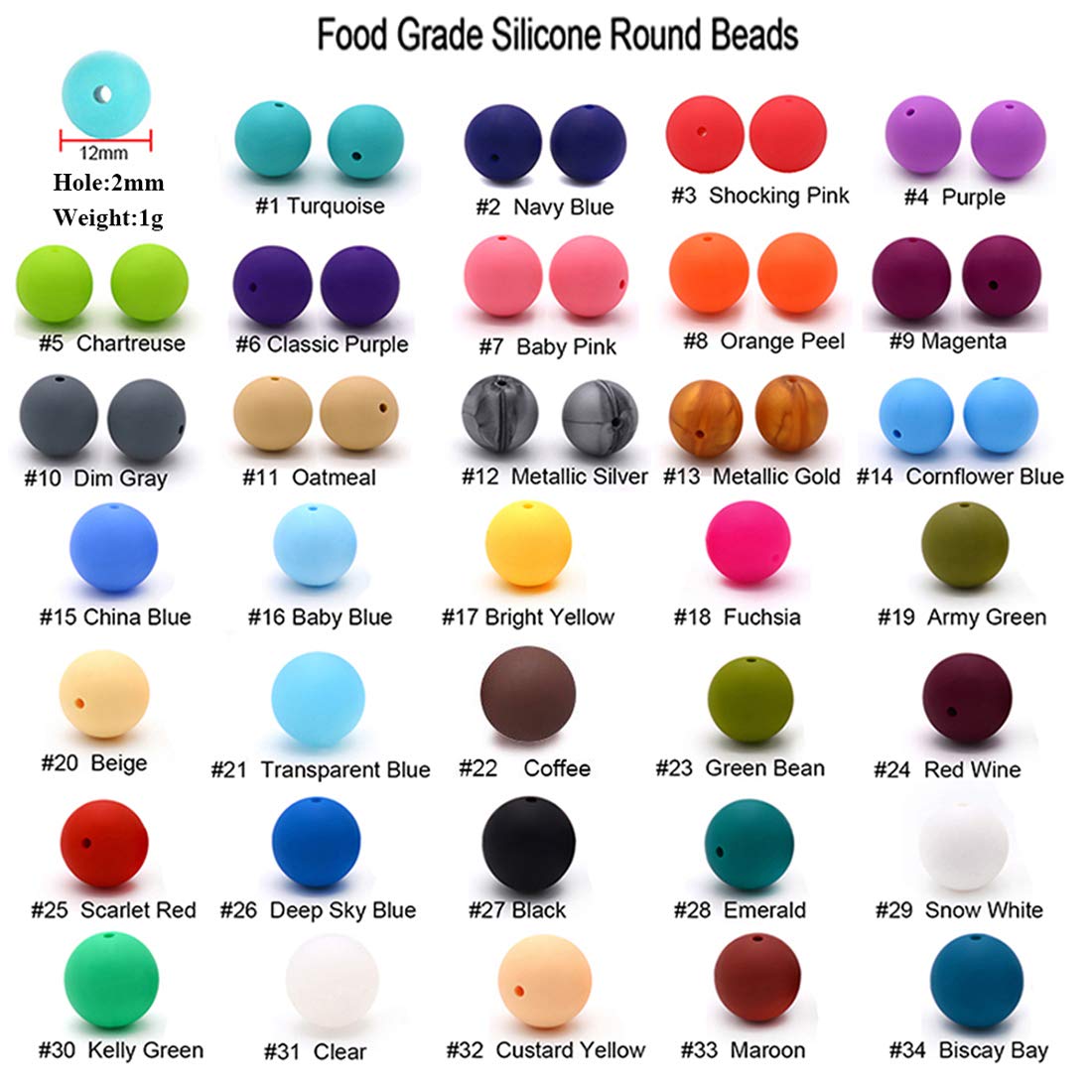 50pcs 12mm Round Silicone Beads for DIY Keychains, Jewelry, Pens & Lanyards - Soft Spacer Beads for Crafting, Handmade Gifts & Mom Accessories - Perfect for Jewelry Making, Keychain DIY & Creative Crafts