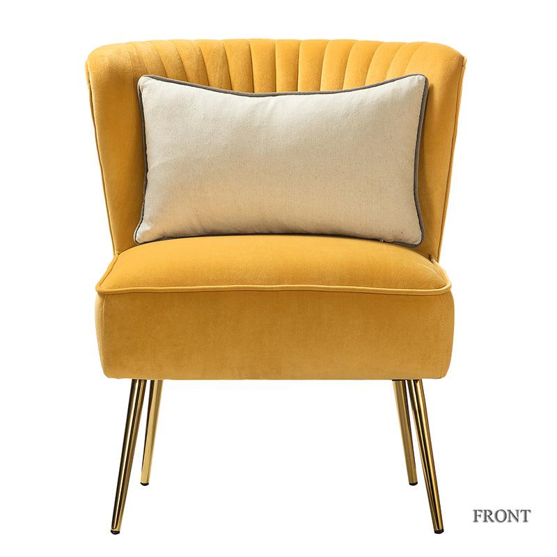 Lola Velvet Side Chair - Modern Upholstered Accent Chair for Living Room, Bedroom & Office - Soft Velvet Fabric with Sturdy Wooden Legs - Perfect for Dining, Lounge & Home Decor