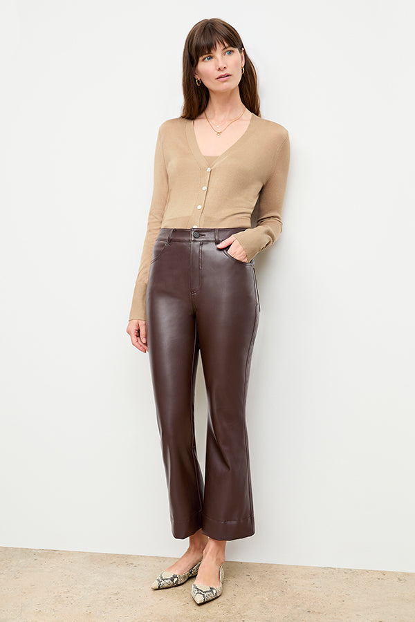 Archie Vegan Leather Pants in Brown | Stylish & Comfortable Vegan Leather Trousers for Women | Perfect for Casual Wear, Office & Night Out