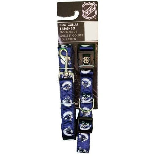Vancouver Canucks NHL Adjustable Dog Collar and Leash Set for Medium Large Dogs - Hockey Fan Pet Accessories for Walking Training Outdoor Activities
