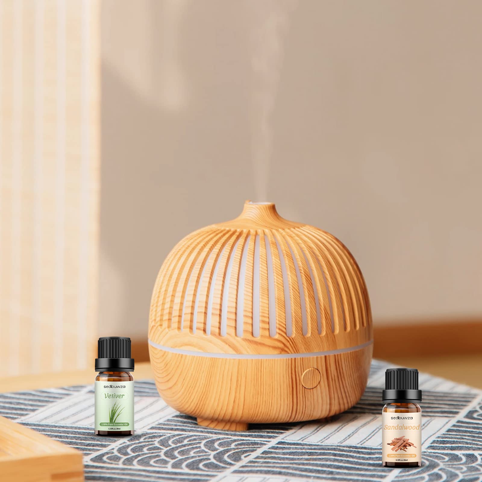 Premium Sandalwood & Vetiver Essential Oil Set (2 x 10ml) - Pure Aromatherapy Oils for Diffusers, Massage, Soap & Candle Making - Relaxing Scent for Spa, Yoga & Home Fragrance