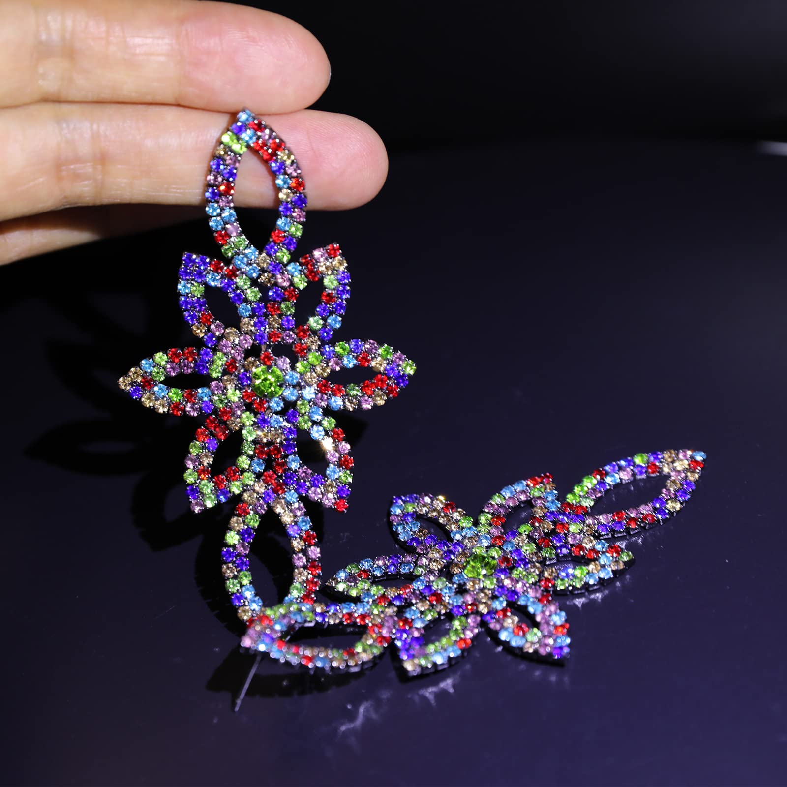Sparkling Crystal Rhinestone Drop Dangle Tassel Earrings for Women | Long Bohemian Statement Earrings | Wedding, Party & Evening Wear Accessories | Elegant Tassel Dangle Earrings for Special Occasions