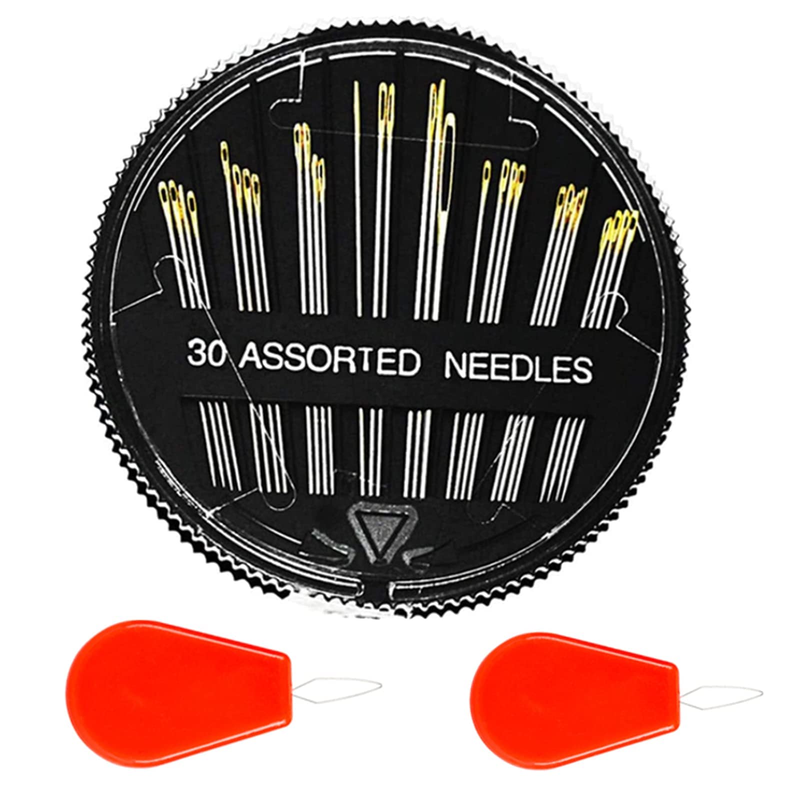 Premium Hand Sewing Needles Kit - 30-Count Assorted Embroidery Needles with 2 Threaders & Large Eye Sharp Needles for Sewing Repair, Cross Stitch, Quilting, and DIY Crafts | Perfect for Home, Travel, and Emergency Repairs