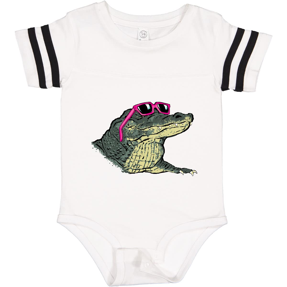 Inktastic Sunny Gator in Pink Sunglasses Baby Bodysuit - Cute Alligator Graphic Onesie for Infants & Toddlers - Perfect for Beach Outings, Pool Parties & Summer Photoshoots