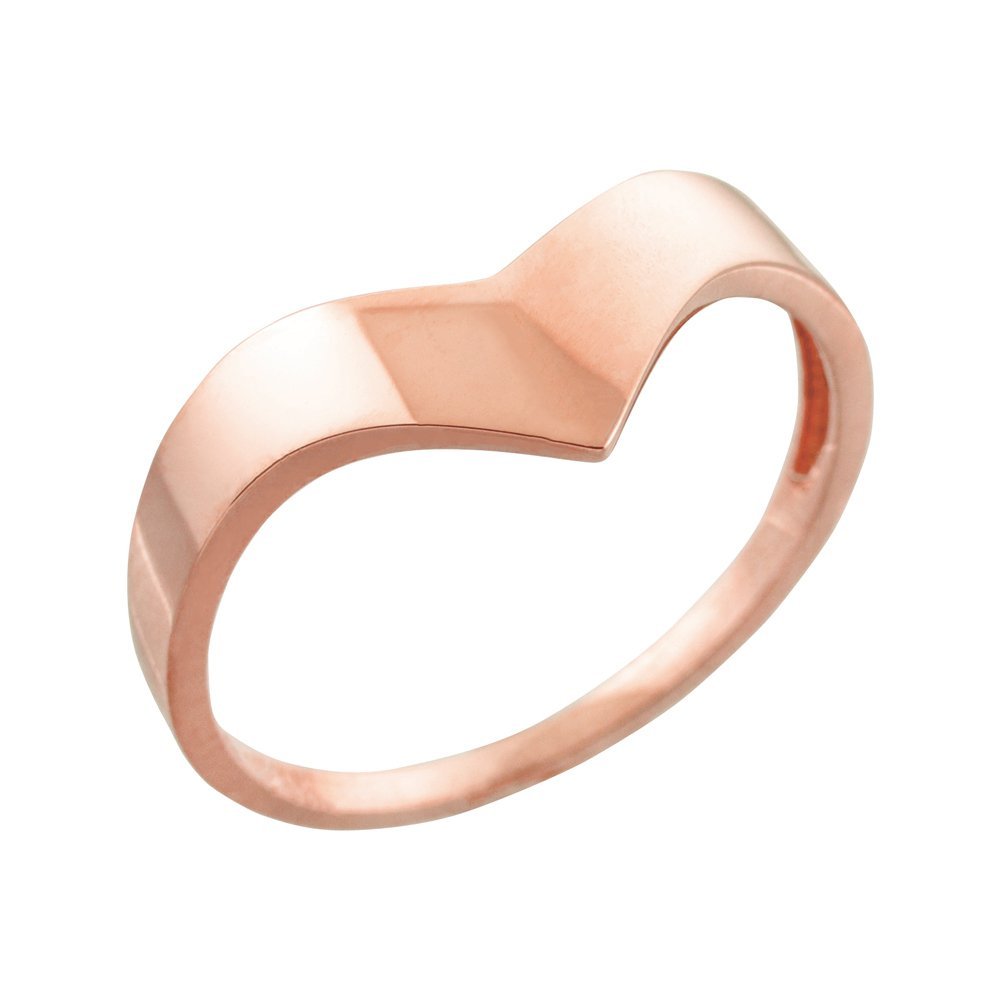 Elegant 14k Rose Gold Chevron Ring for Women - Modern & Contemporary Jewelry - Perfect for Weddings, Anniversaries & Everyday Wear
