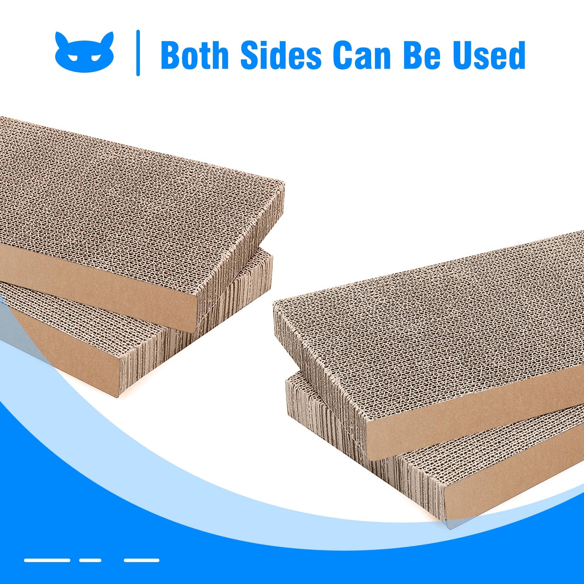 4 Pack Large Cat Scratcher Board for Indoor Cats & Kittens - Durable Premium Recyclable Cardboard Scratching Pad - Perfect for Sofa, Bed & Furniture Protection