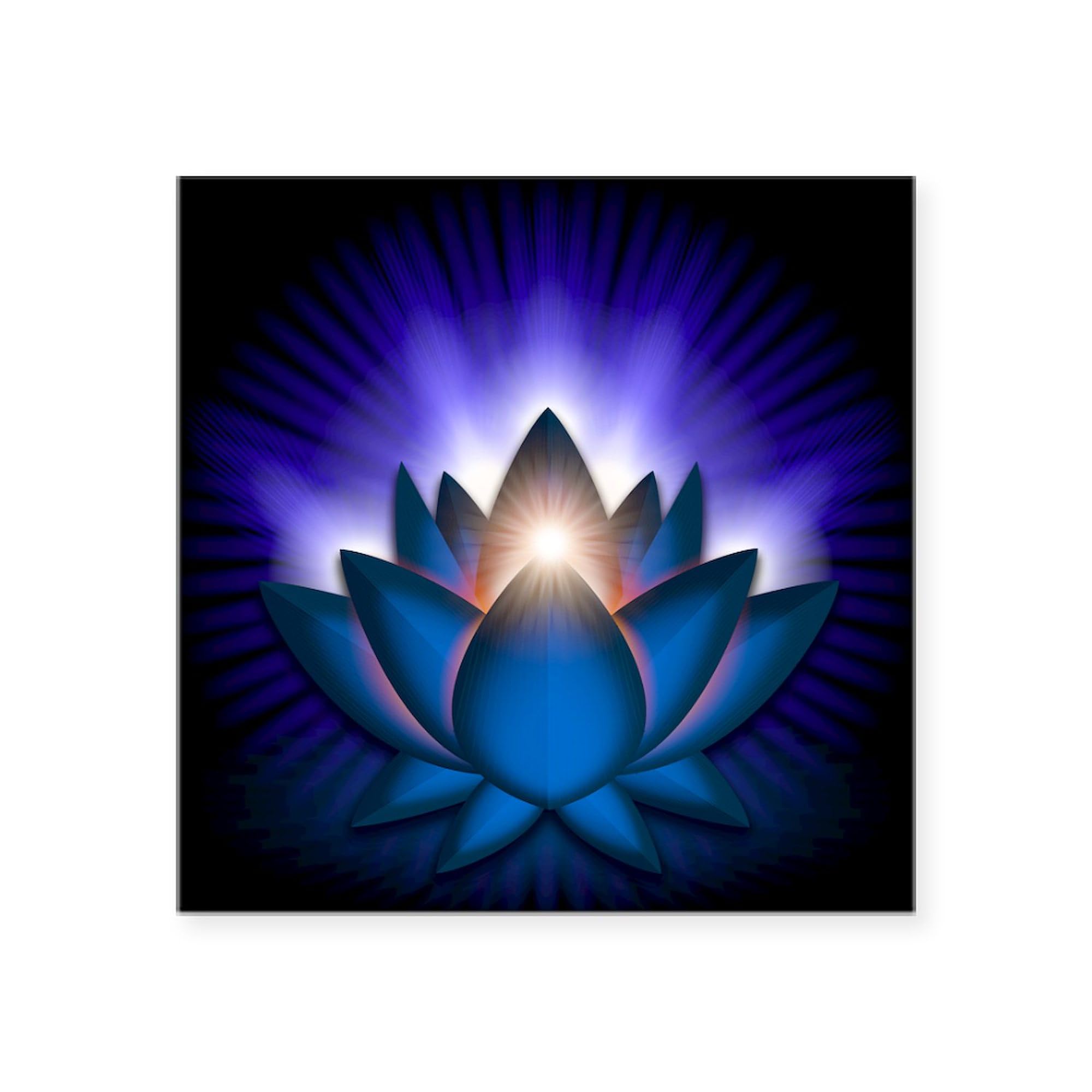 Blue Throat Chakra Lotus Car Sticker - Waterproof Vinyl Decal for Cars, Laptops & Windows - Spiritual Yoga Meditation Accessory for Mindful Driving & Home Decor