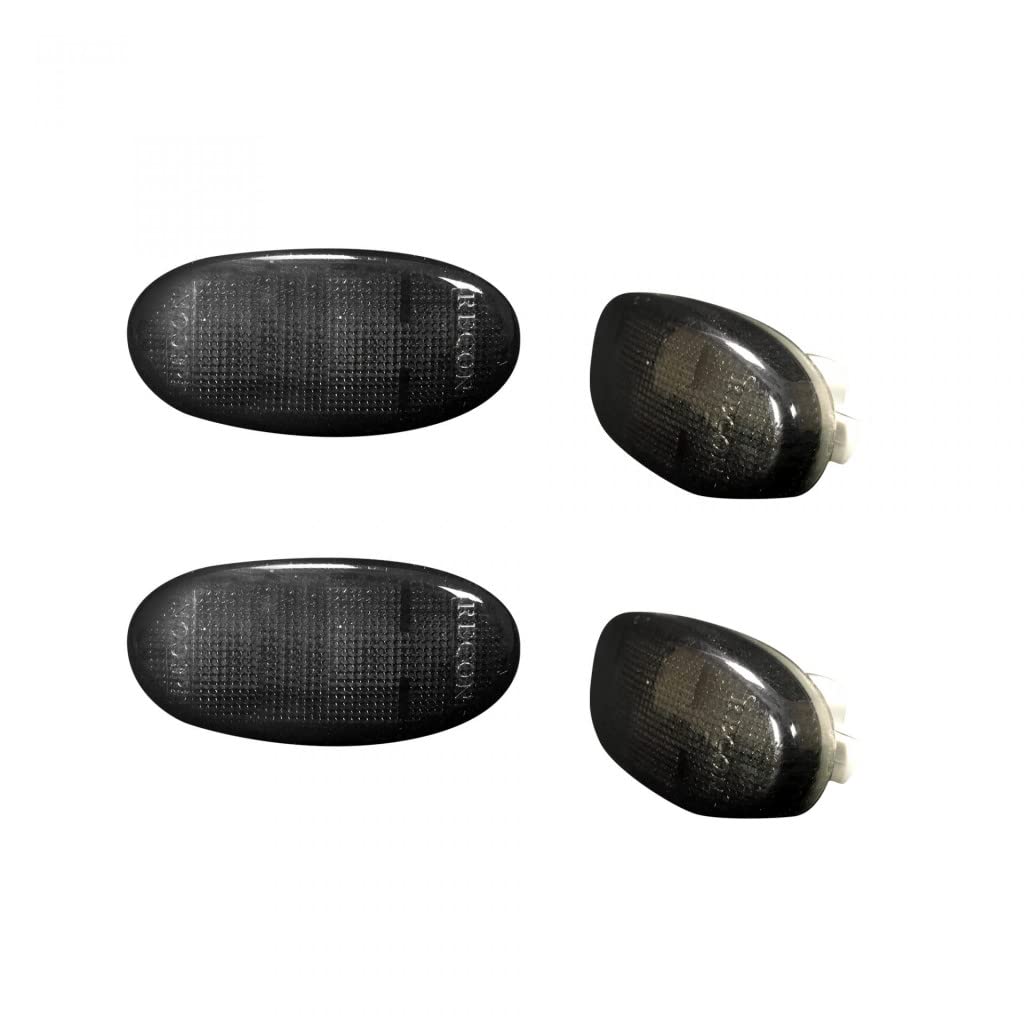 Recon Fender Lights for Ford F-450/F-550 Super Duty 2011-2022 - Dually Fender Lenses with 2 Red & 2 Amber LED Lights, Smoked Lens & Black Trim (4pcs) - Perfect for Off-Roading, Truck Customization & Enhanced Night Visibility