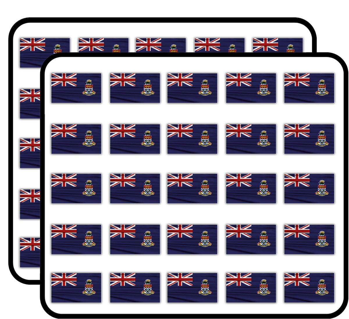 50 Pack Cayman Islands Wavy Flag Stickers for Scrapbooking, DIY Crafts, Bullet Journals - Perfect for Calendars, Kids Arts, Photo Albums & Travel Decorations