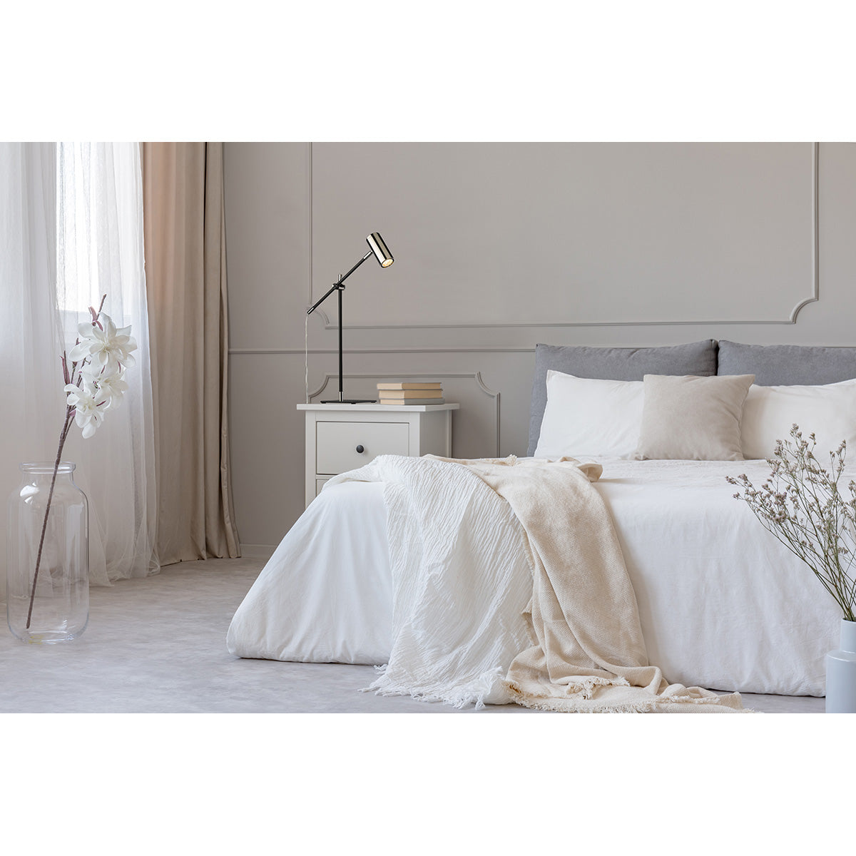 Calumet Table Lamp - Modern LED Desk Lamp with Adjustable Brightness & USB Charging Port for Home Office, Bedroom, and Study Room Lighting