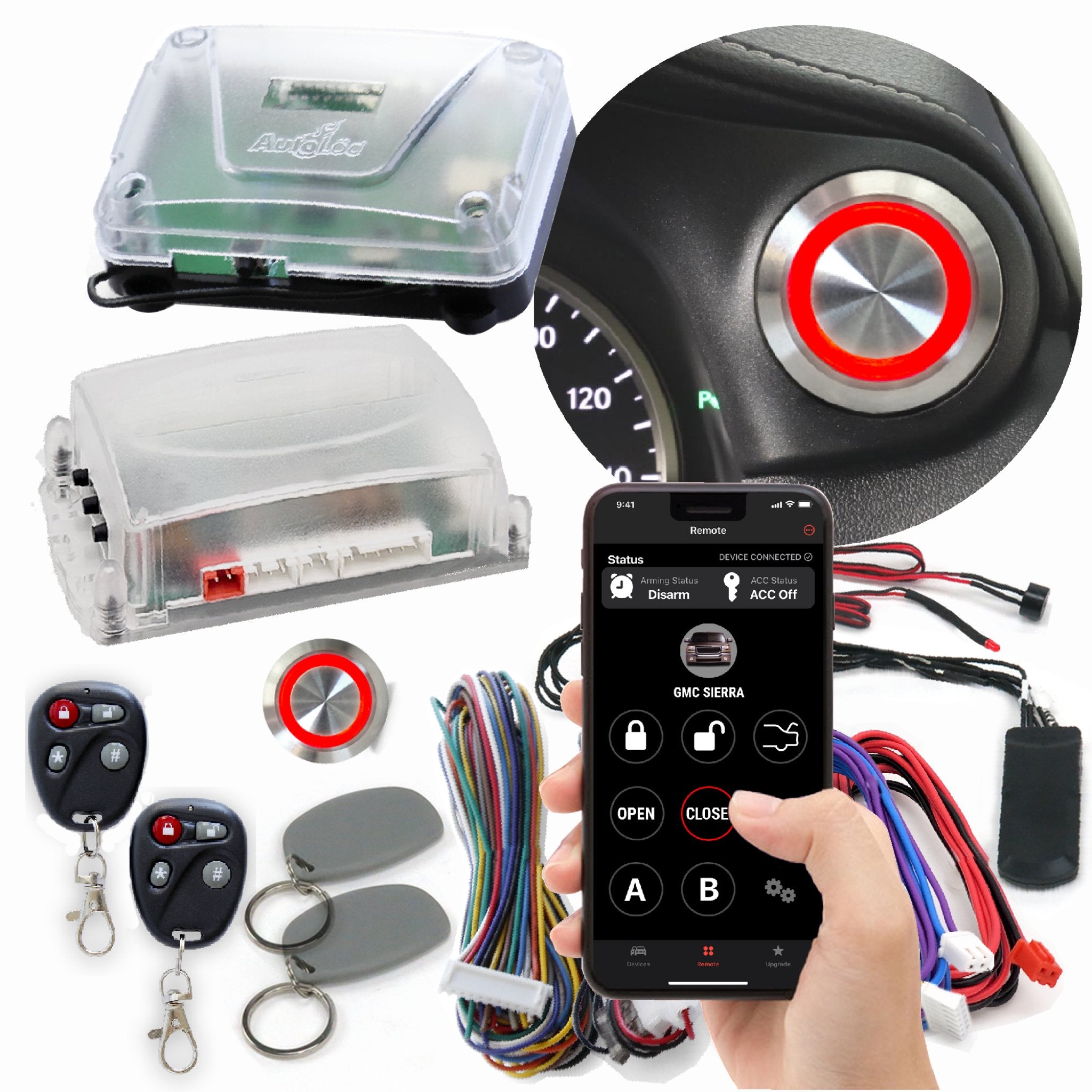 1903 Rambler Model E Billet Push Button Engine Start Kit - Keyless Entry, Remote Start & RFID System (No Keys Required) - Perfect for Classic Car Restoration & Hot Rod Upgrades
